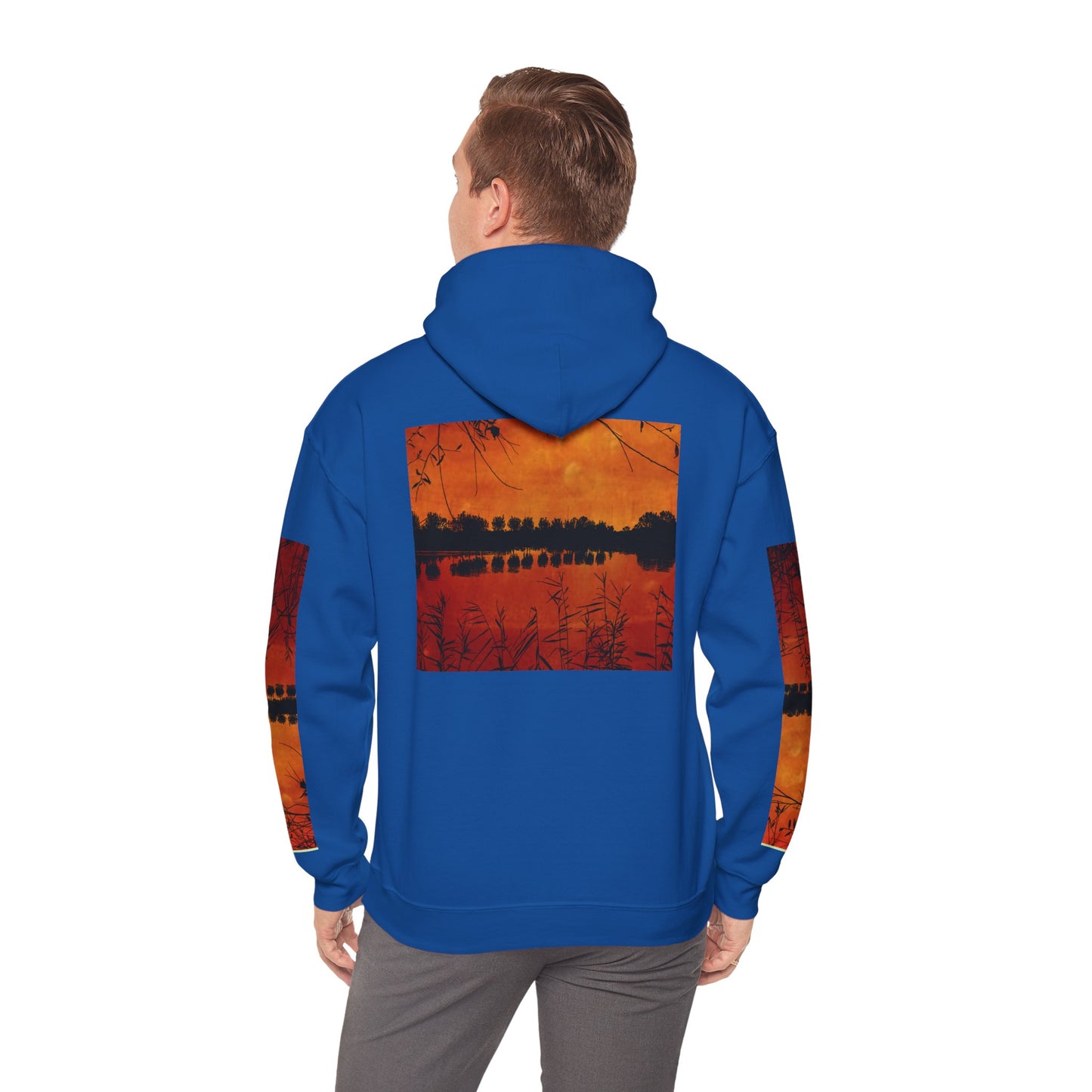 Sunset Reflection Hoodie - Cozy Unisex Heavy Blend™ Sweatshirt with Vibrant Nature Design