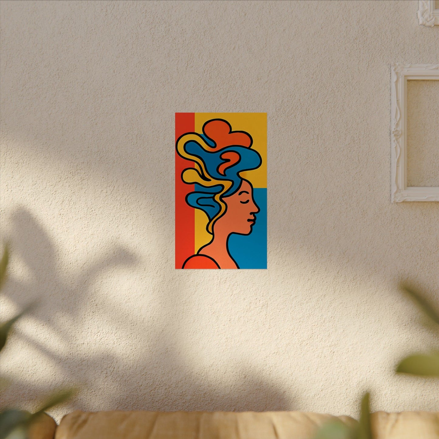 Poster Print - Colorful Abstract Woman with Textured Watercolor Art - GenZ & Millennials