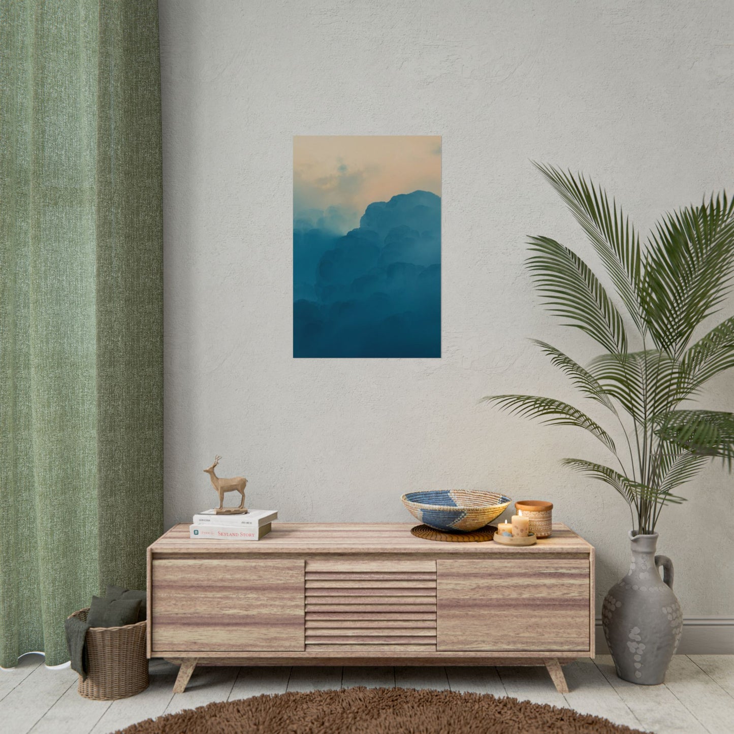 Tranquil Cloudscape Rolled Poster - Perfect for Home Décor and Relaxation
