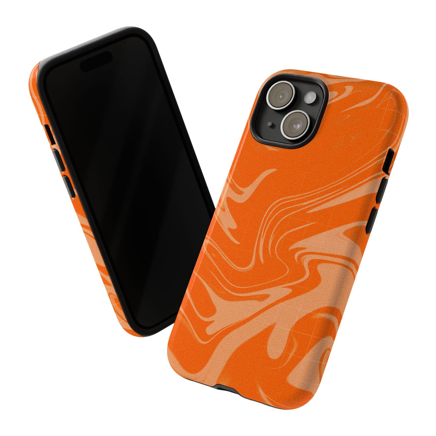 Stylish Orange Marble Phone Case - Tough Cases for Trendy Protection