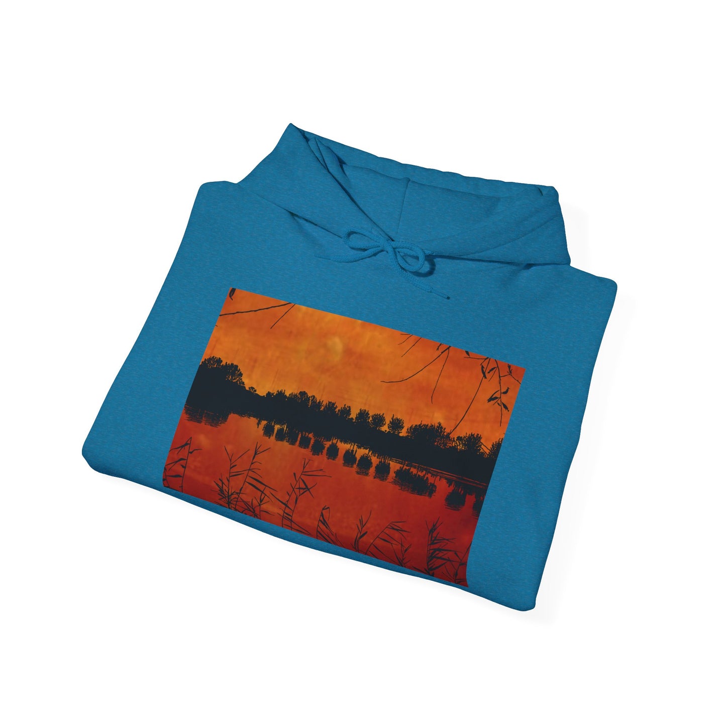 Sunset Reflection Hoodie - Cozy Unisex Heavy Blend™ Sweatshirt with Vibrant Nature Design