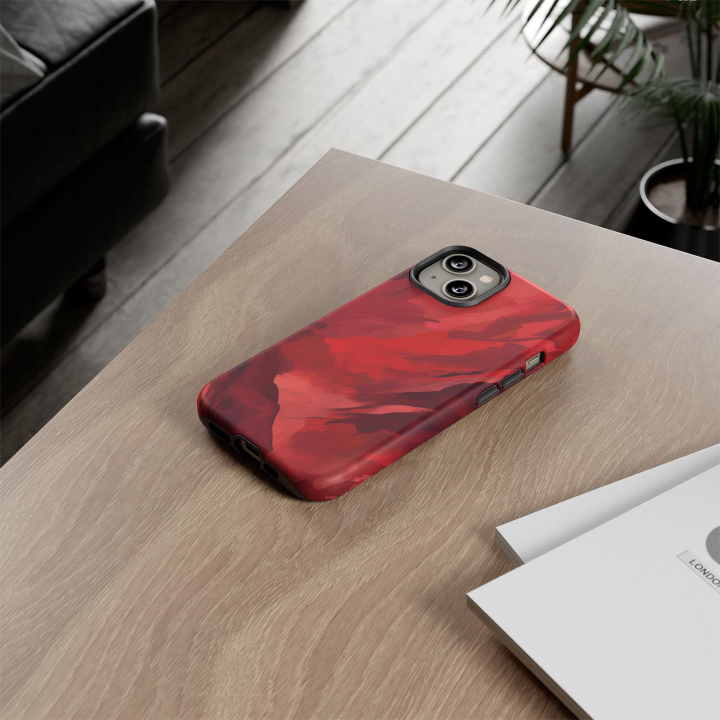 Bold Red Abstract Phone Case - Stylish Protection for Your Phone
