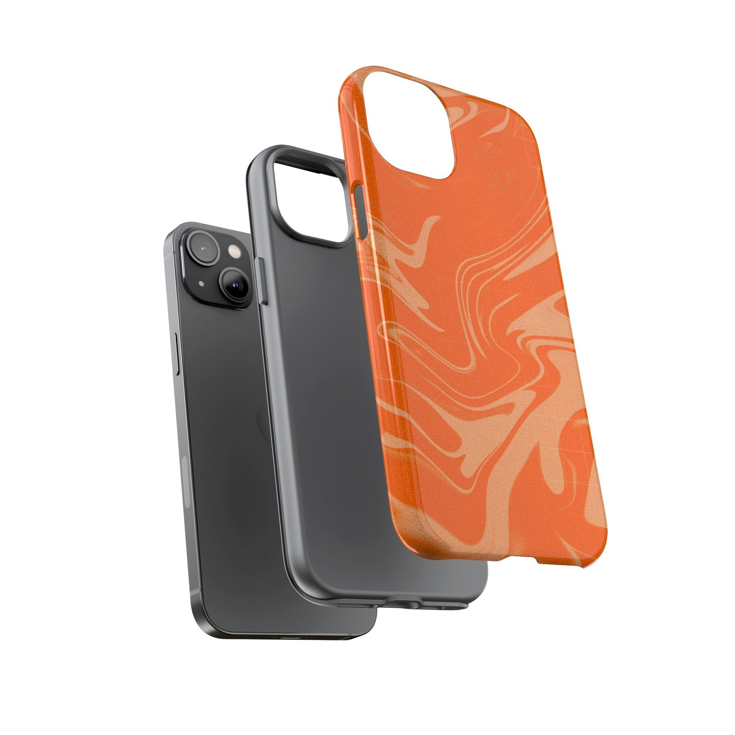 Stylish Orange Marble Phone Case - Tough Cases for Trendy Protection