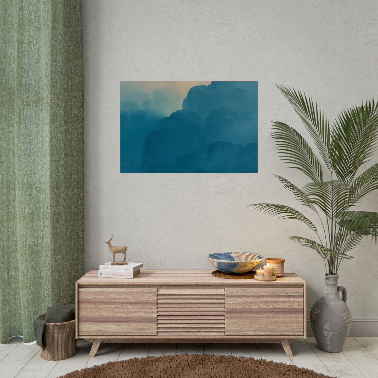 Tranquil Cloudscape Rolled Poster - Perfect for Home Décor and Relaxation