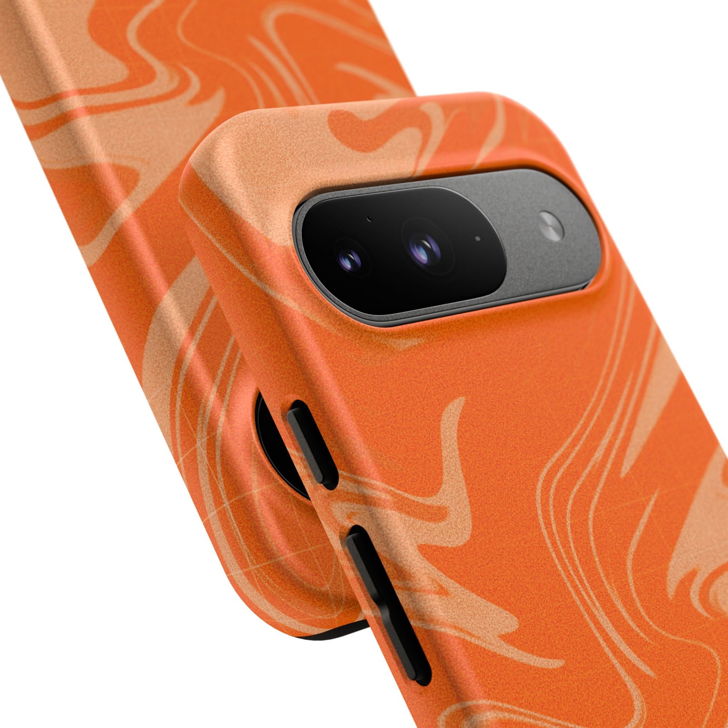 Stylish Orange Marble Phone Case - Tough Cases for Trendy Protection