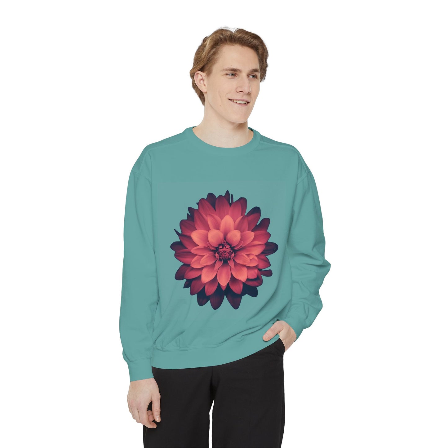 Floral Unisex Sweatshirt - Cozy Garment-Dyed Style for Nature Lovers