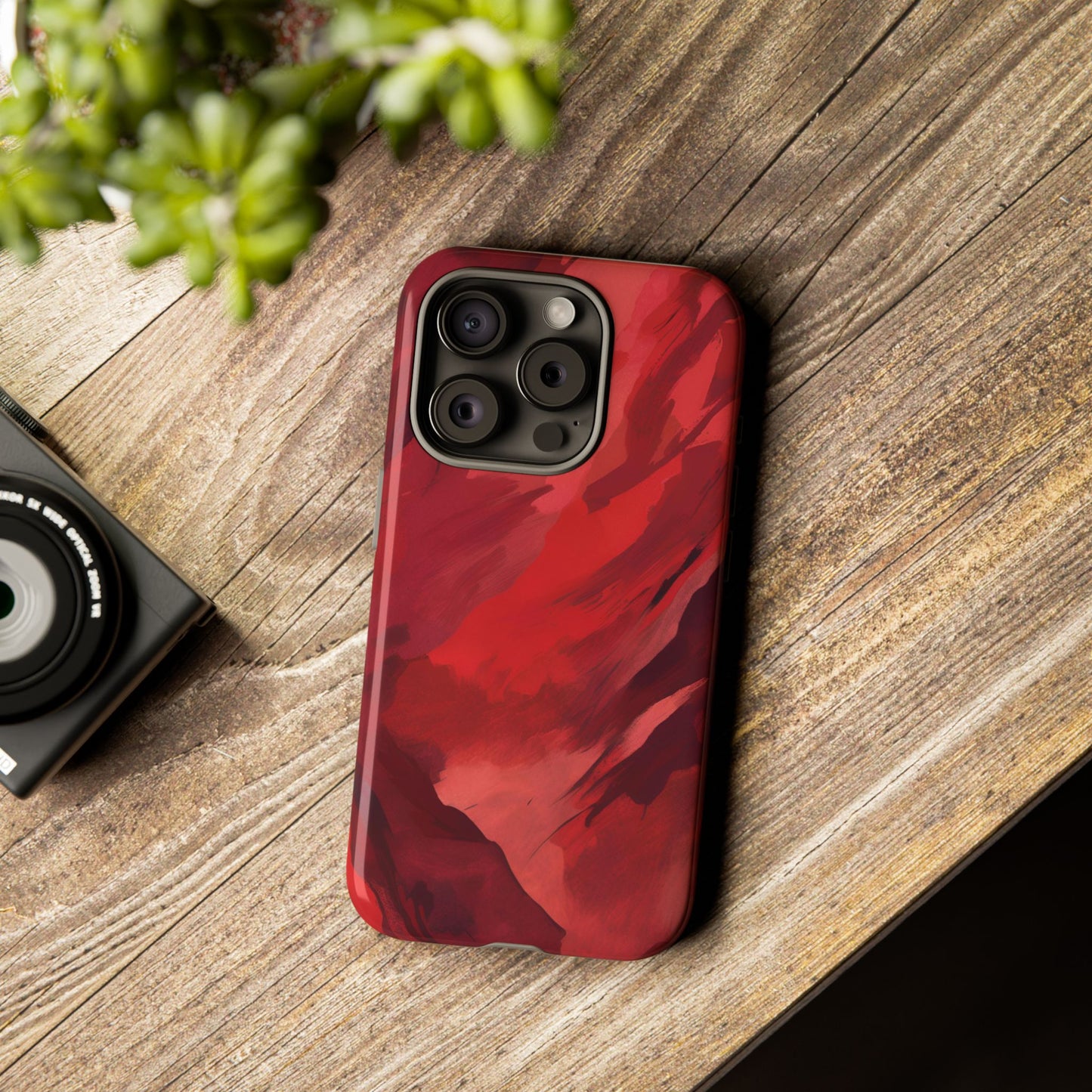 Bold Red Abstract Phone Case - Stylish Protection for Your Phone