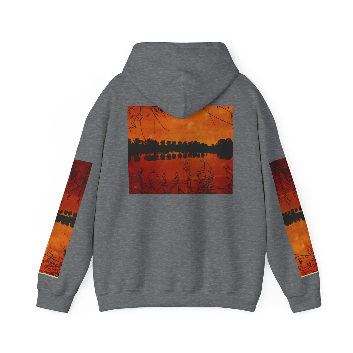 Sunset Reflection Hoodie - Cozy Unisex Heavy Blend™ Sweatshirt with Vibrant Nature Design