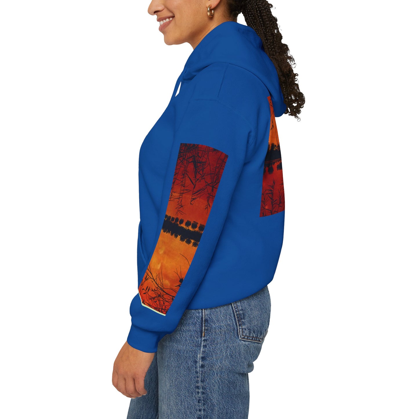 Sunset Reflection Hoodie - Cozy Unisex Heavy Blend™ Sweatshirt with Vibrant Nature Design