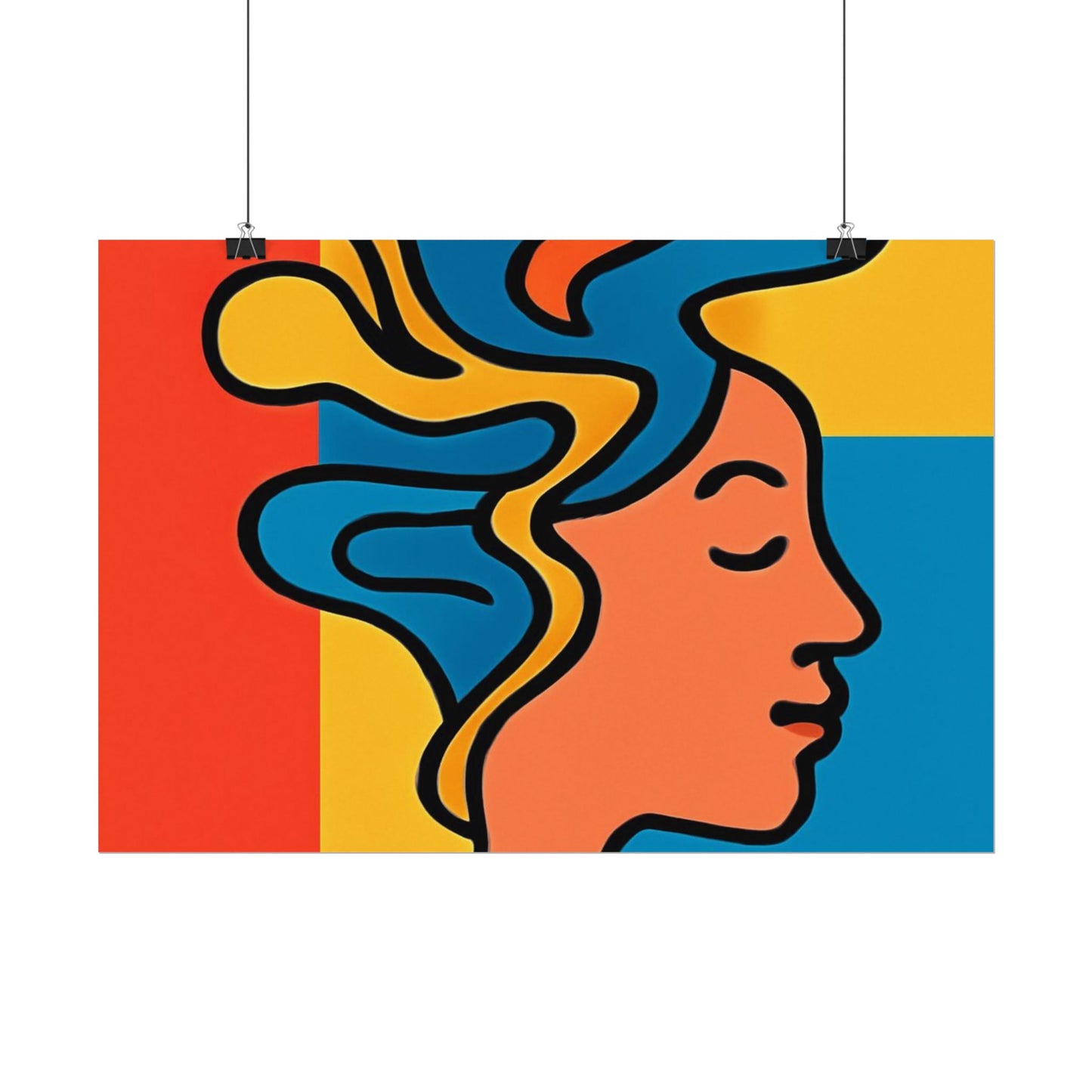 Poster Print - Colorful Abstract Woman with Textured Watercolor Art - GenZ & Millennials