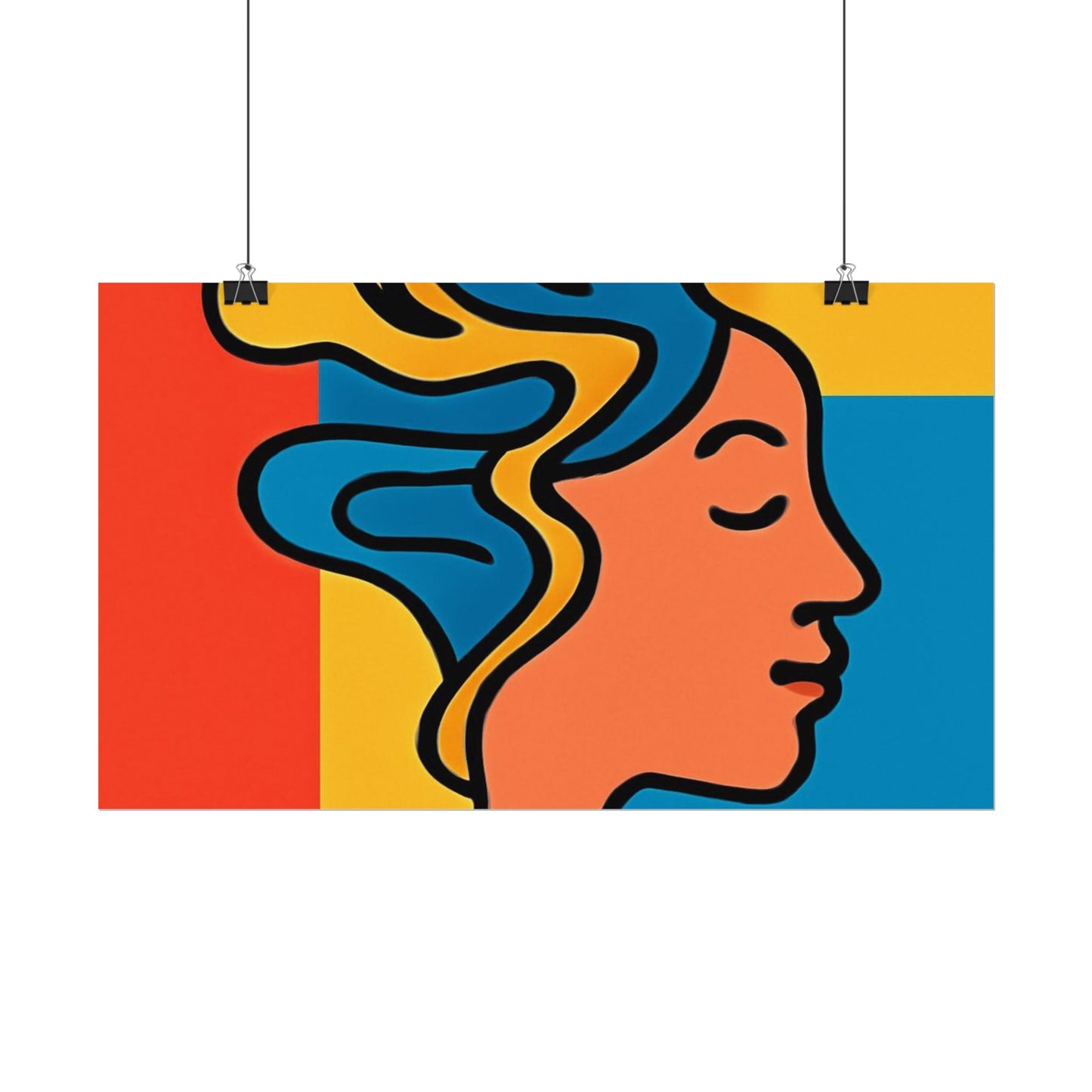 Poster Print - Colorful Abstract Woman with Textured Watercolor Art - GenZ & Millennials