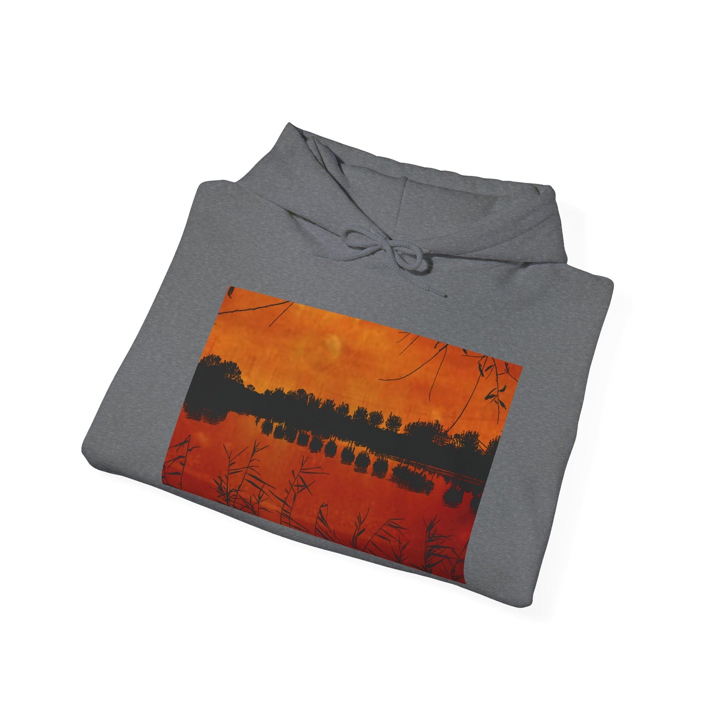 Sunset Reflection Hoodie - Cozy Unisex Heavy Blend™ Sweatshirt with Vibrant Nature Design