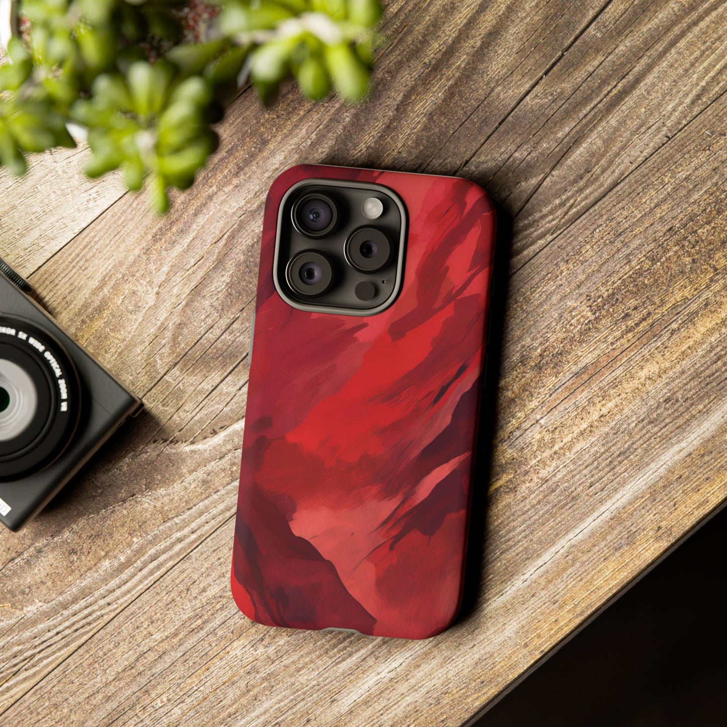 Bold Red Abstract Phone Case - Stylish Protection for Your Phone