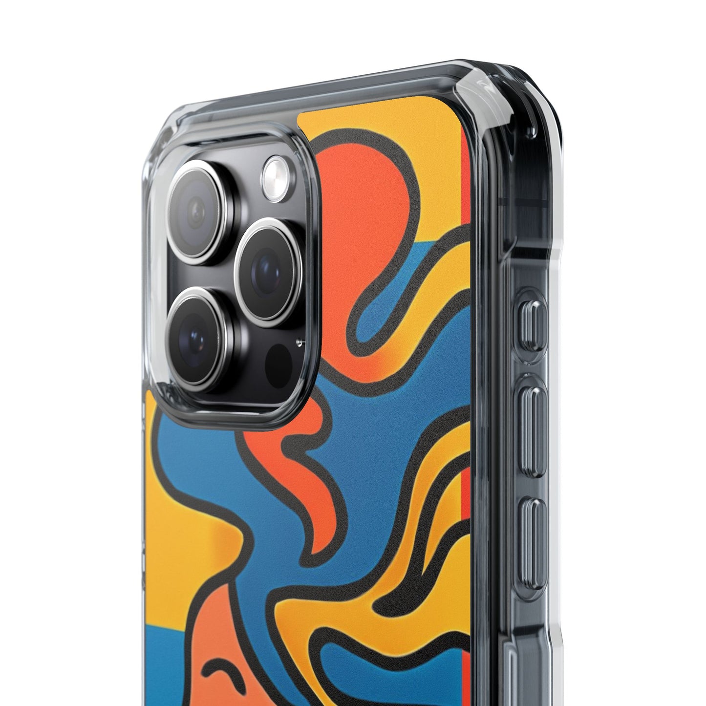 Stylish Magnetic Clear Impact Phone Case with Colorful Profile Art