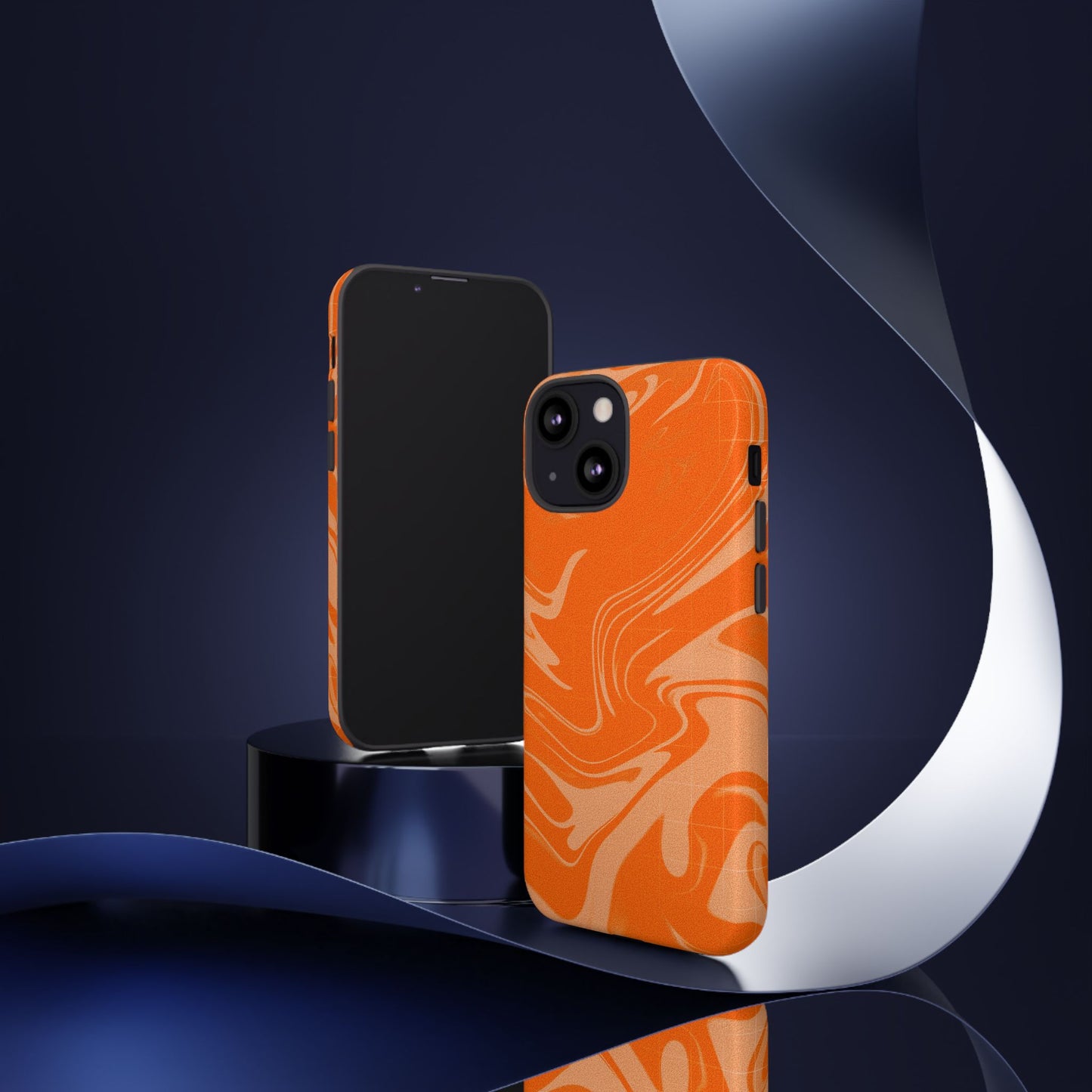 Stylish Orange Marble Phone Case - Tough Cases for Trendy Protection