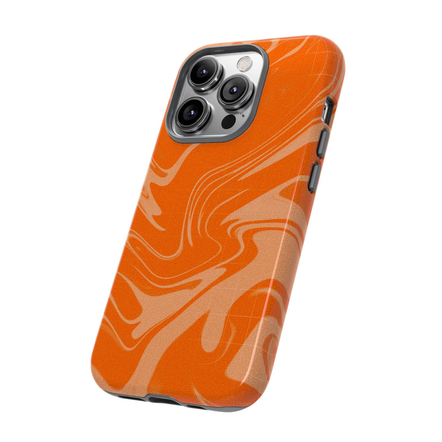 Stylish Orange Marble Phone Case - Tough Cases for Trendy Protection