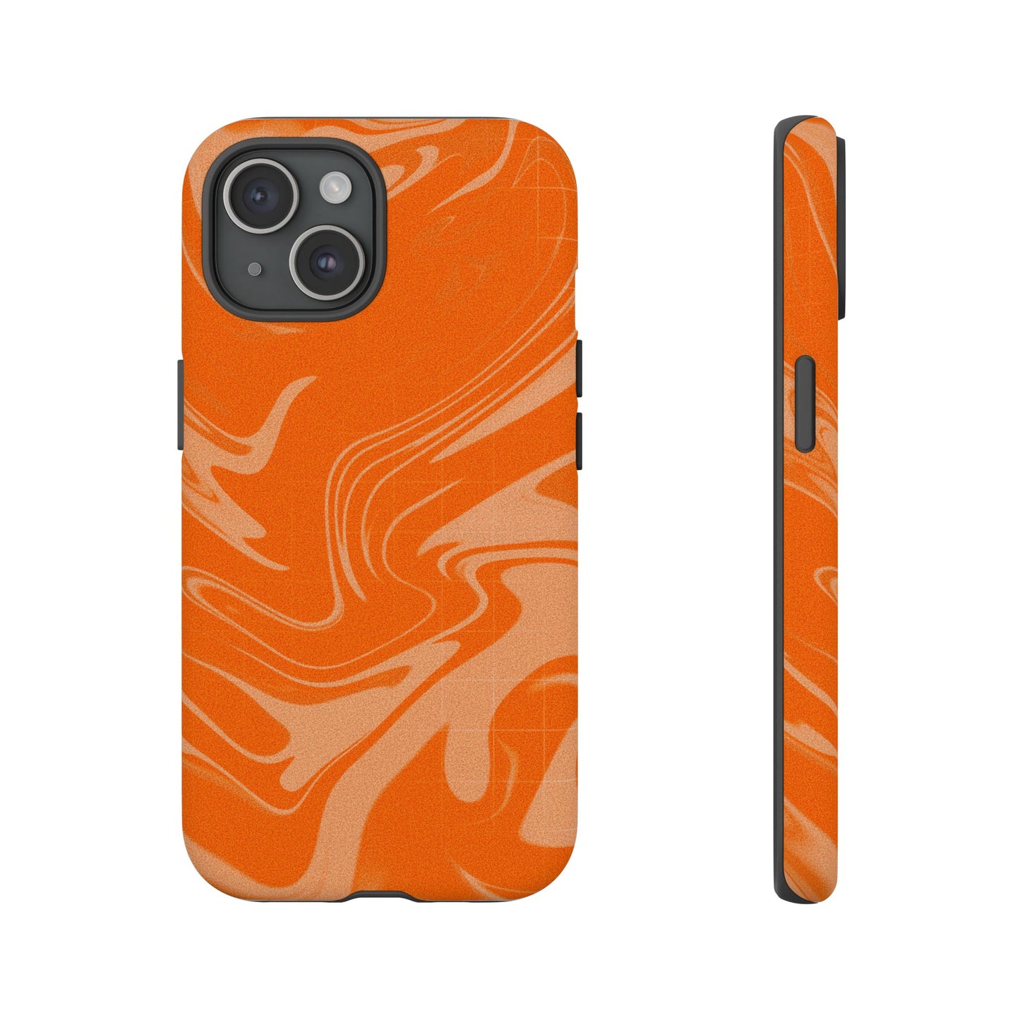 Stylish Orange Marble Phone Case - Tough Cases for Trendy Protection