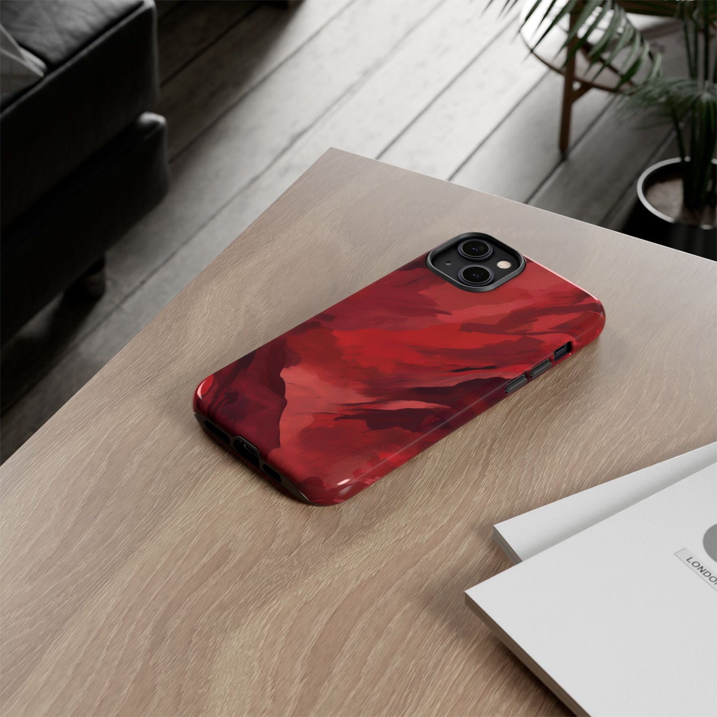 Bold Red Abstract Phone Case - Stylish Protection for Your Phone