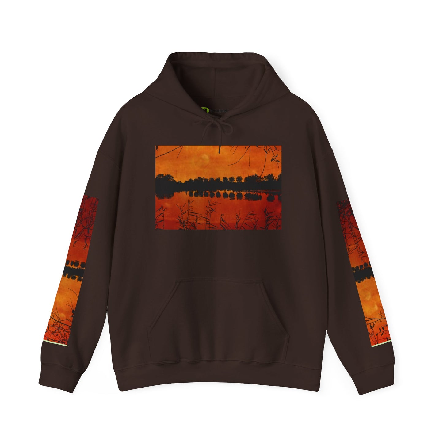 Sunset Reflection Hoodie - Cozy Unisex Heavy Blend™ Sweatshirt with Vibrant Nature Design