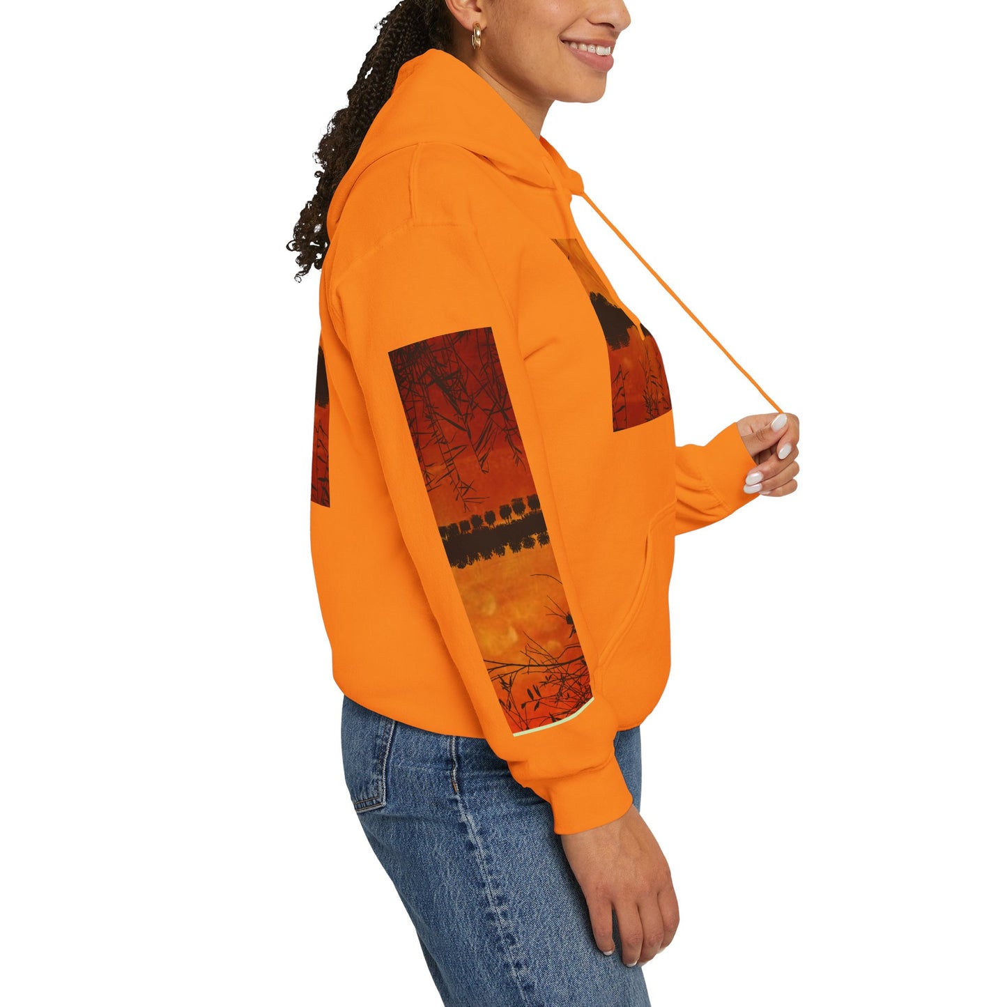 Sunset Reflection Hoodie - Cozy Unisex Heavy Blend™ Sweatshirt with Vibrant Nature Design