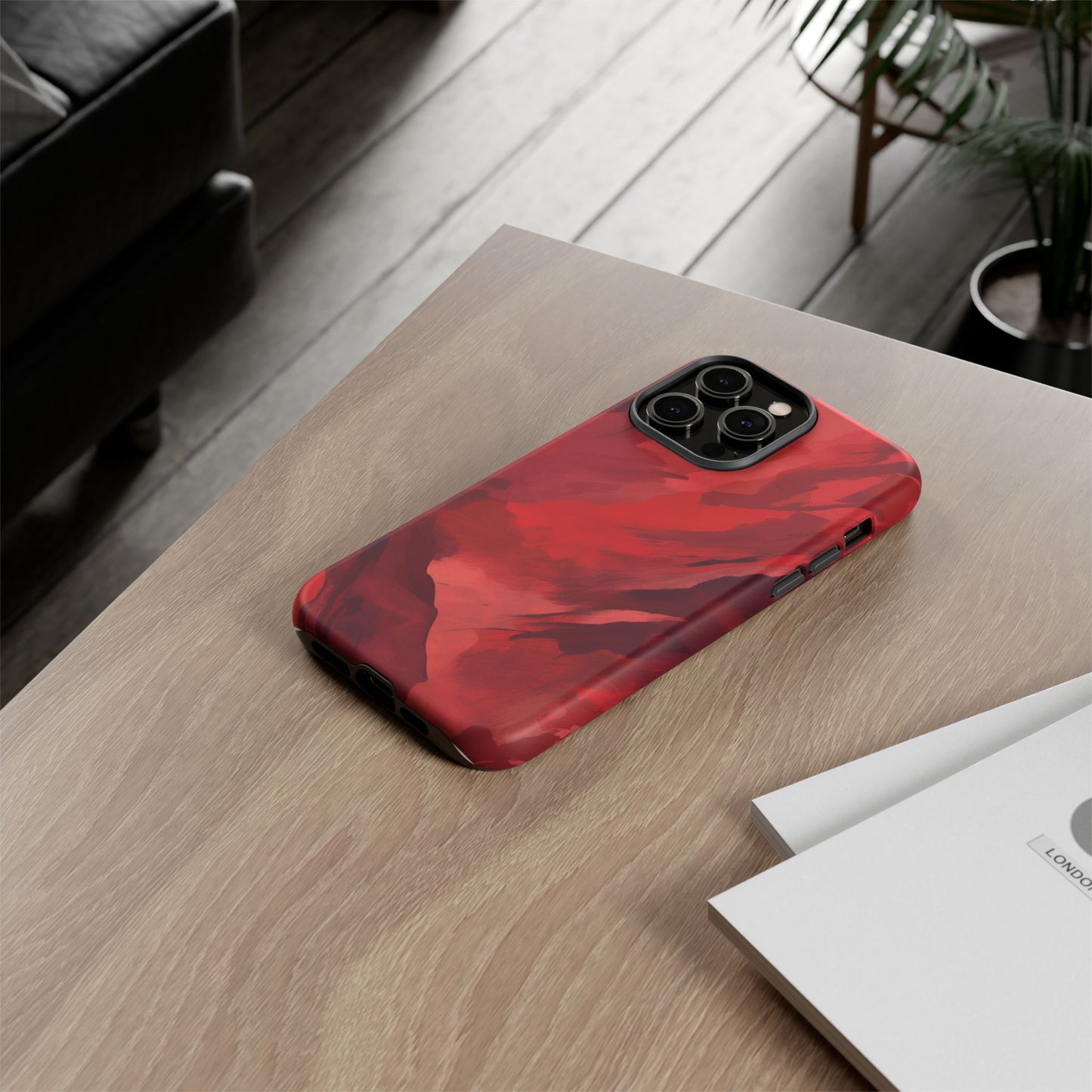 Bold Red Abstract Phone Case - Stylish Protection for Your Phone