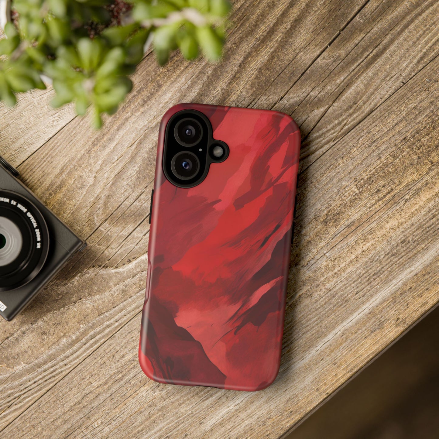 Bold Red Abstract Phone Case - Stylish Protection for Your Phone