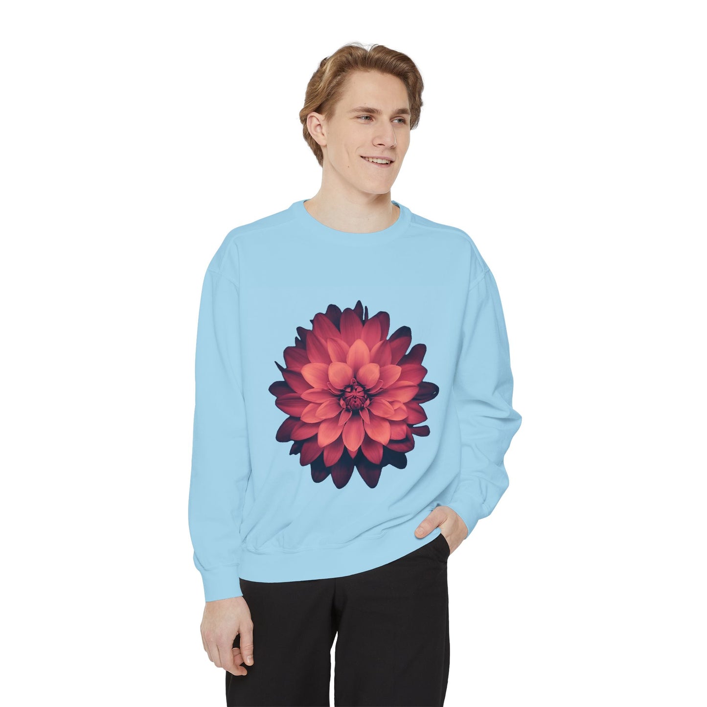 Floral Unisex Sweatshirt - Cozy Garment-Dyed Style for Nature Lovers