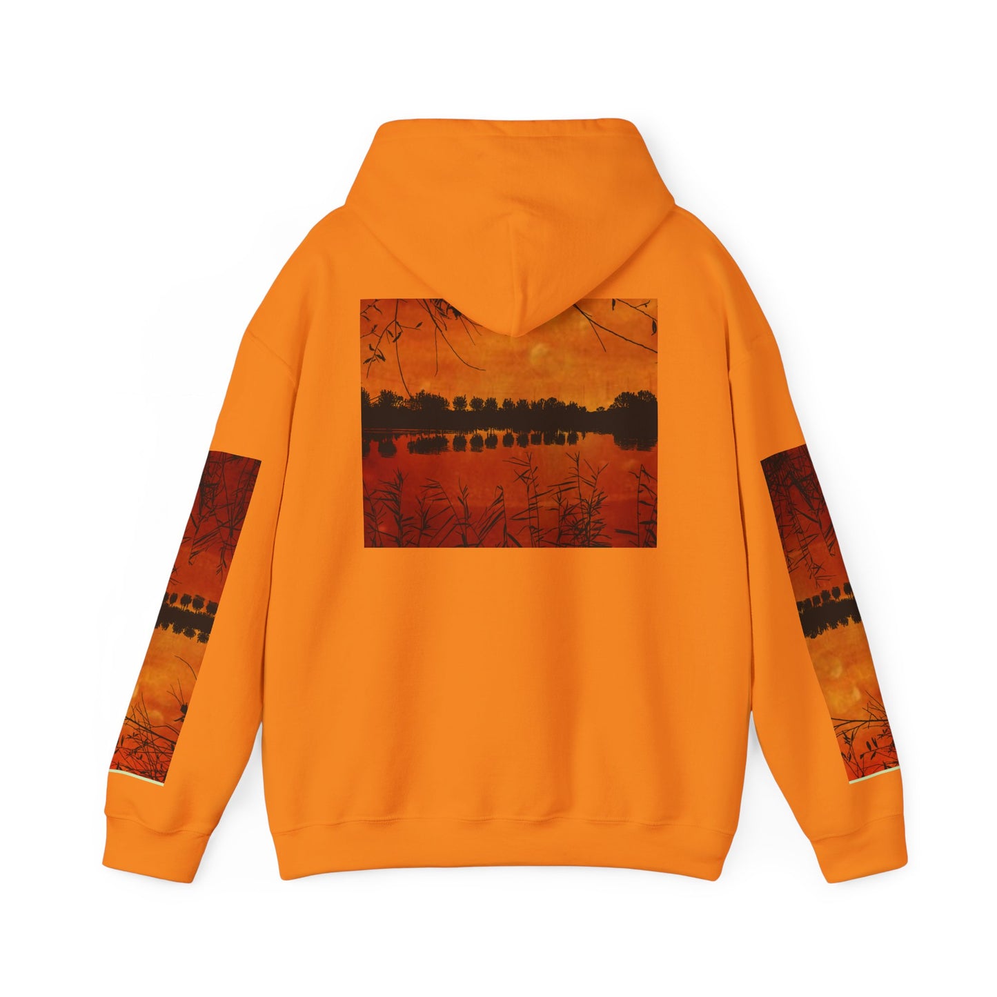 Sunset Reflection Hoodie - Cozy Unisex Heavy Blend™ Sweatshirt with Vibrant Nature Design