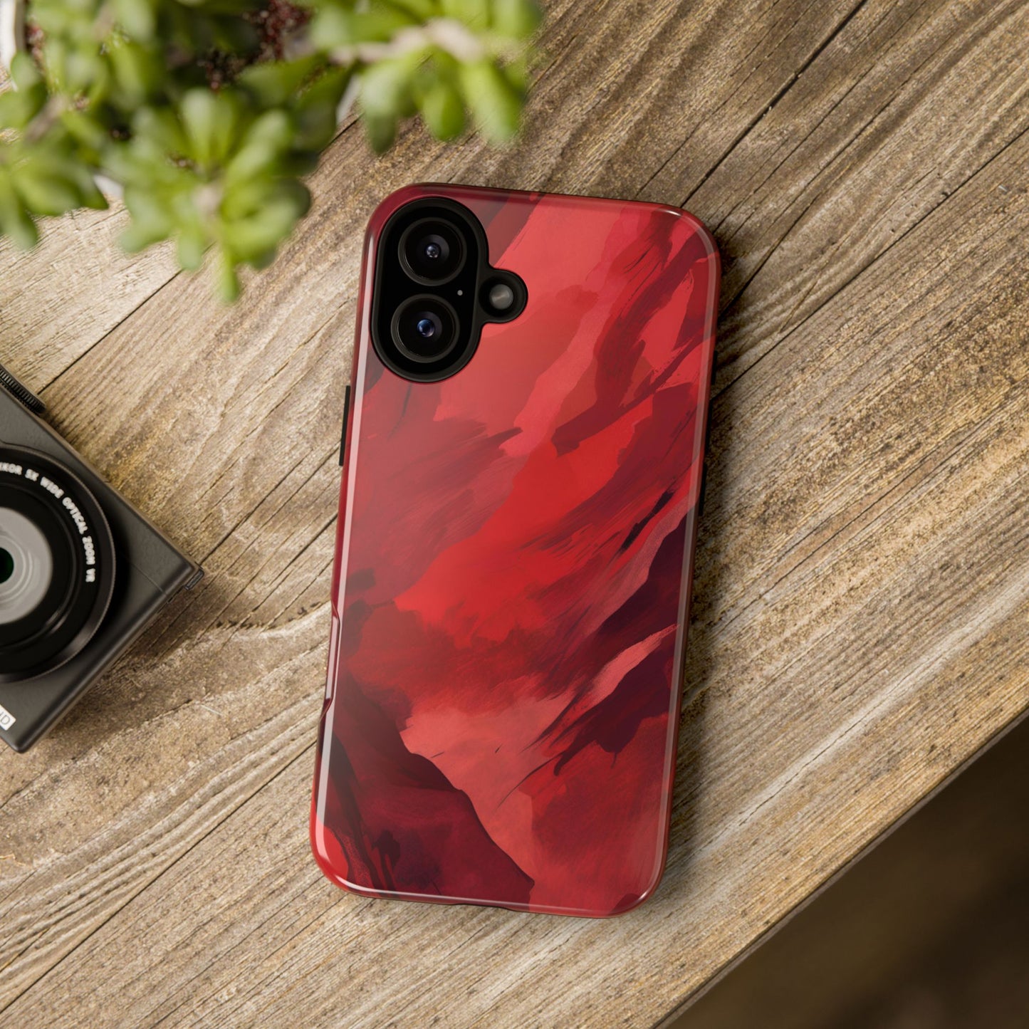 Bold Red Abstract Phone Case - Stylish Protection for Your Phone