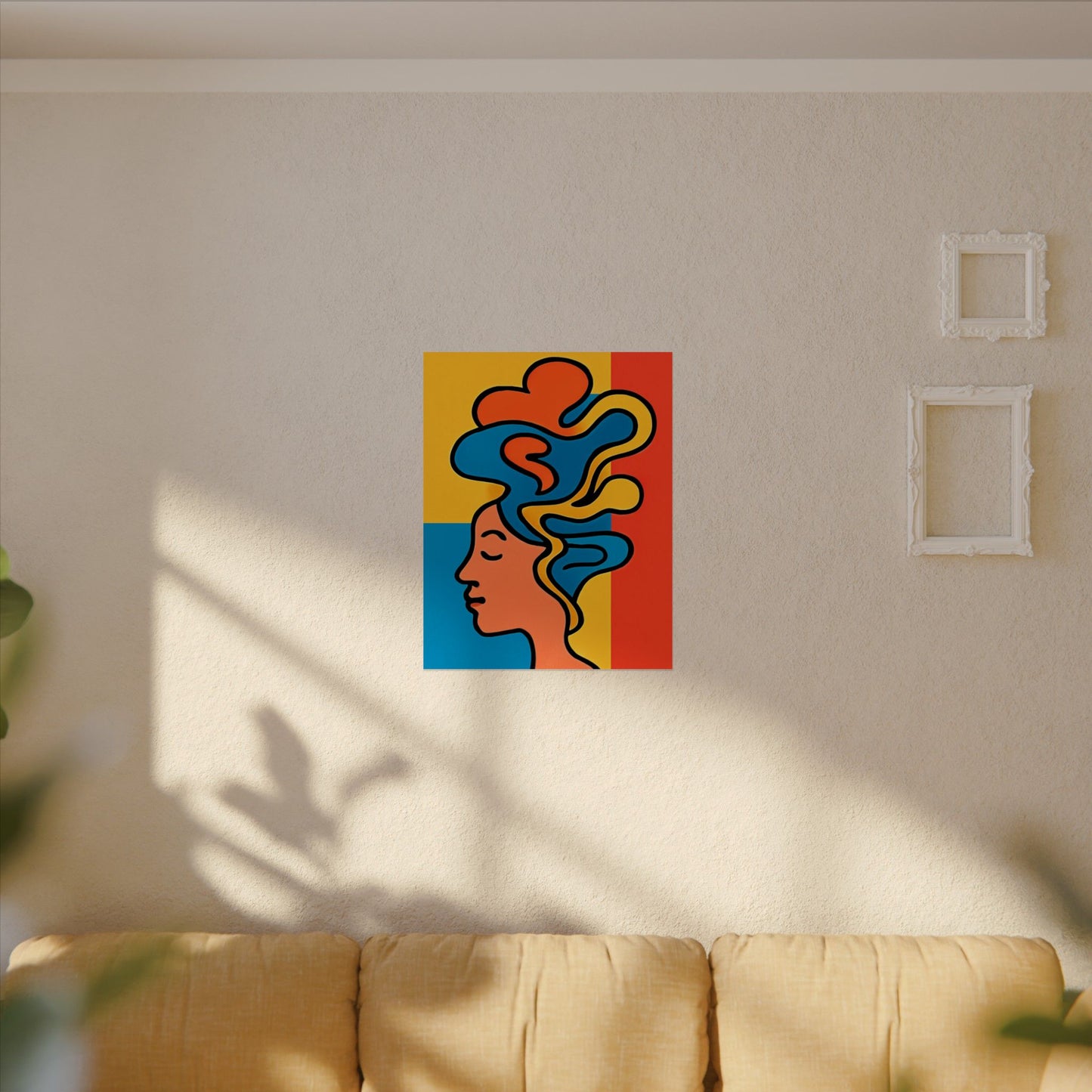 Poster Print - Colorful Abstract Woman with Textured Watercolor Art - GenZ & Millennials