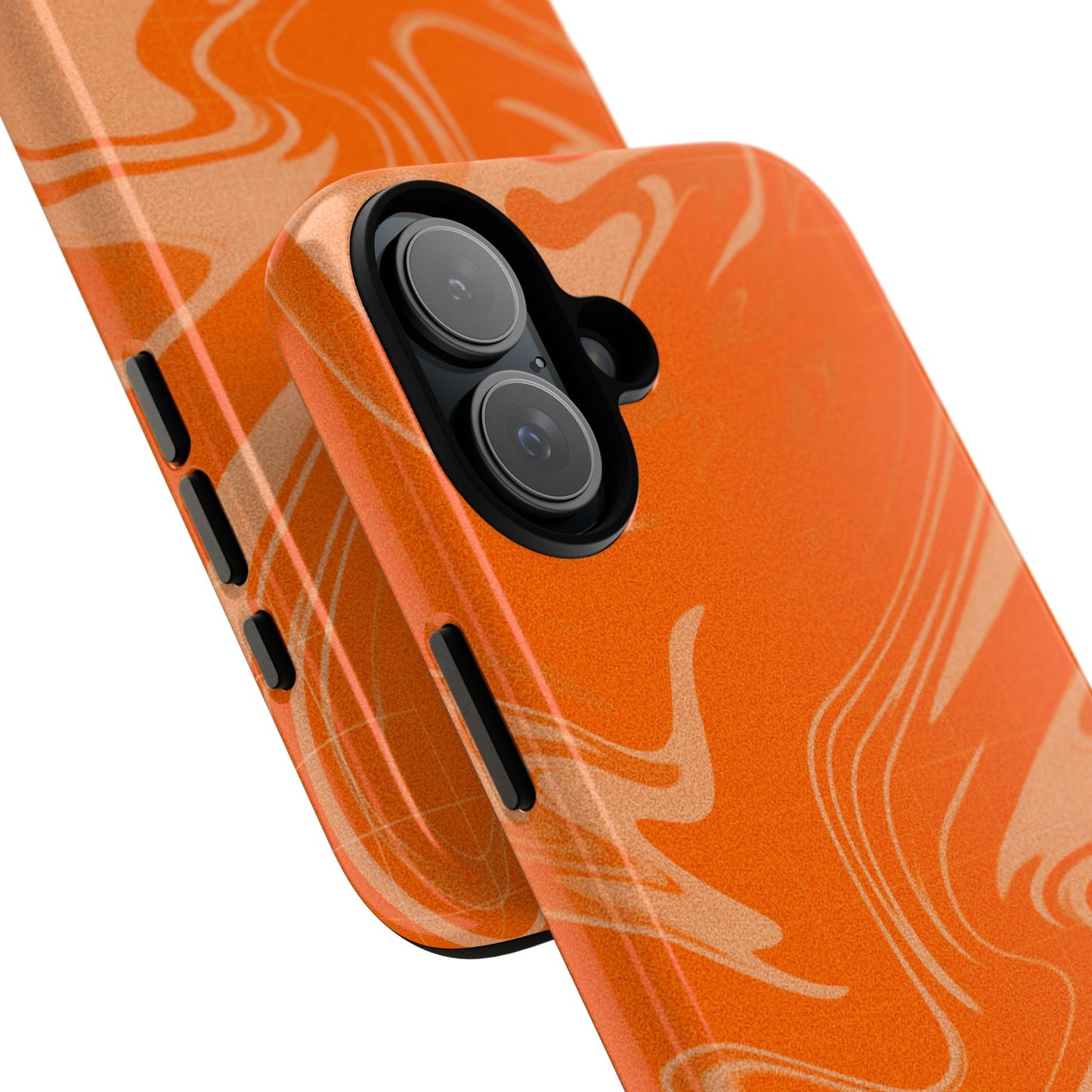Stylish Orange Marble Phone Case - Tough Cases for Trendy Protection
