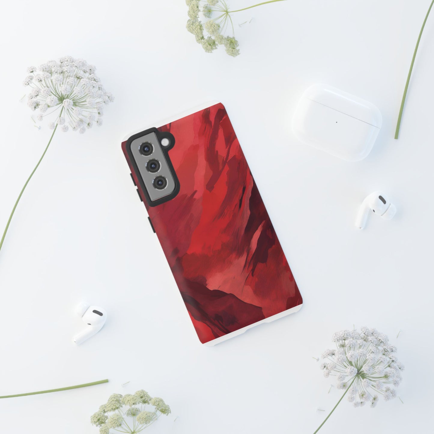 Bold Red Abstract Phone Case - Stylish Protection for Your Phone