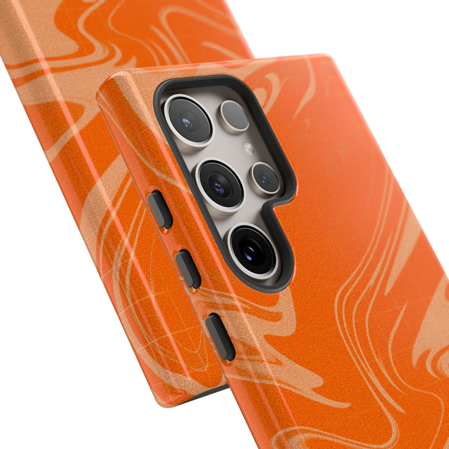 Stylish Orange Marble Phone Case - Tough Cases for Trendy Protection