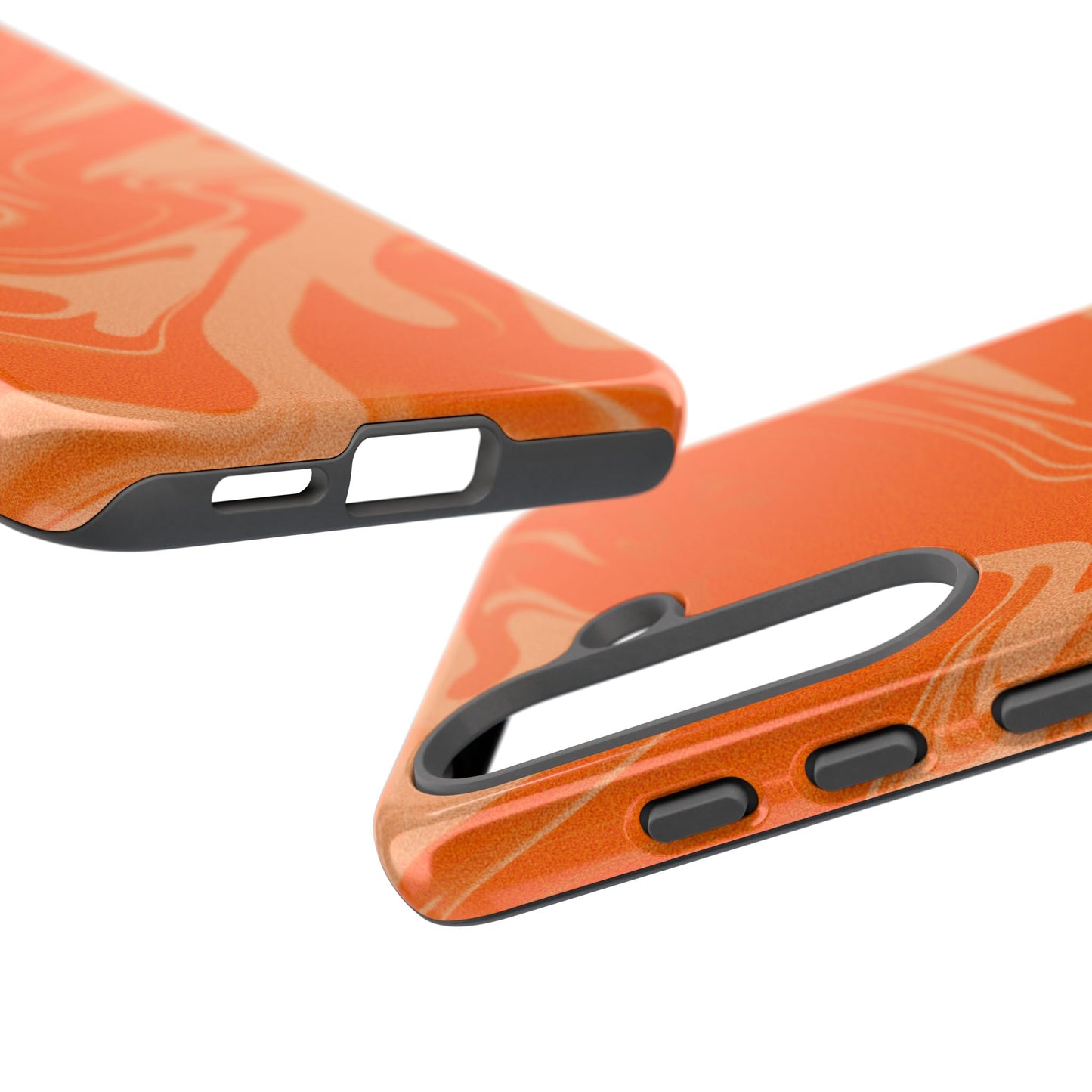 Stylish Orange Marble Phone Case - Tough Cases for Trendy Protection