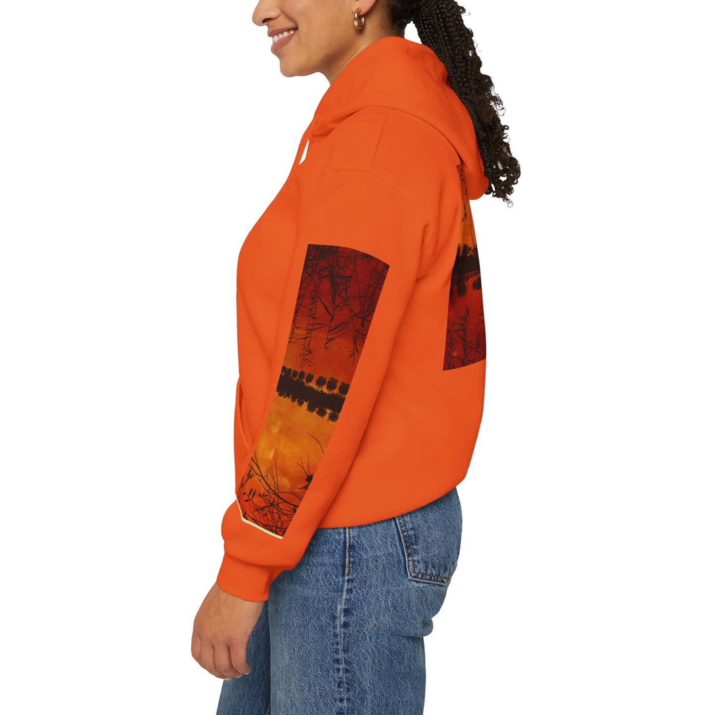 Sunset Reflection Hoodie - Cozy Unisex Heavy Blend™ Sweatshirt with Vibrant Nature Design