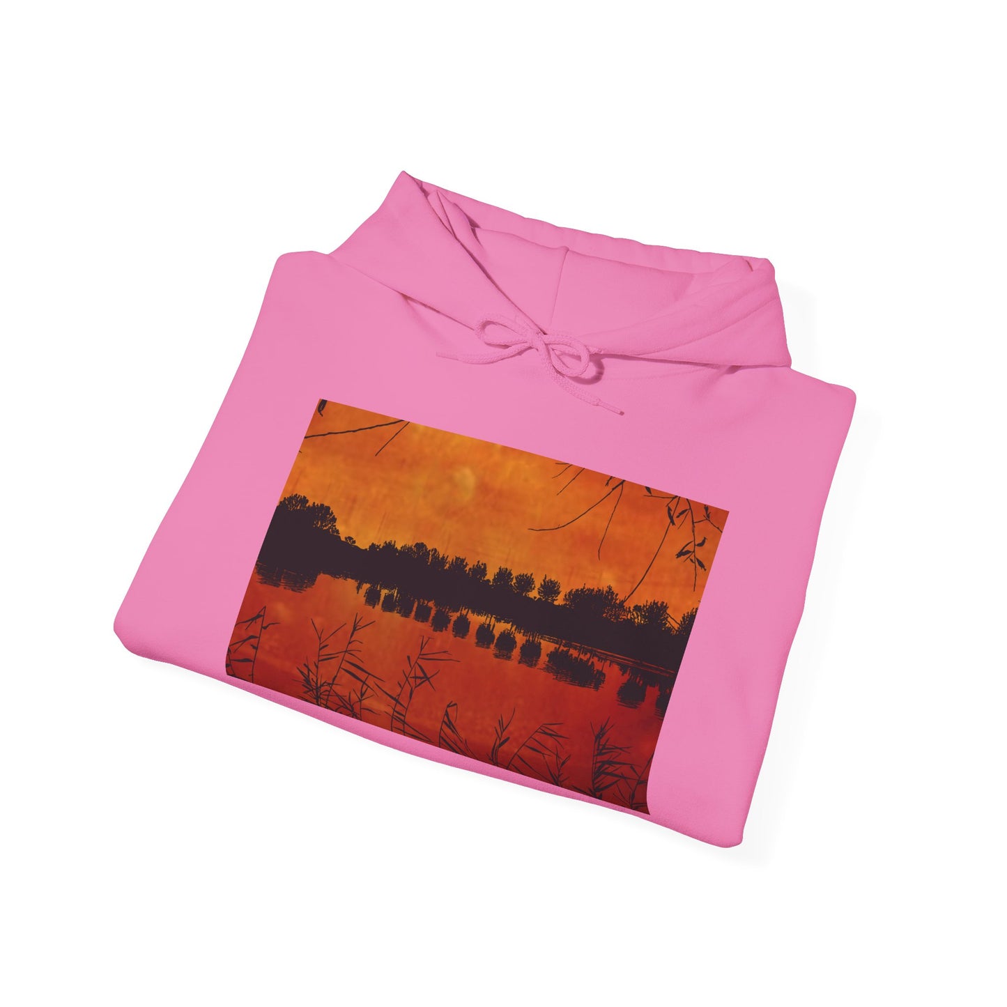 Sunset Reflection Hoodie - Cozy Unisex Heavy Blend™ Sweatshirt with Vibrant Nature Design