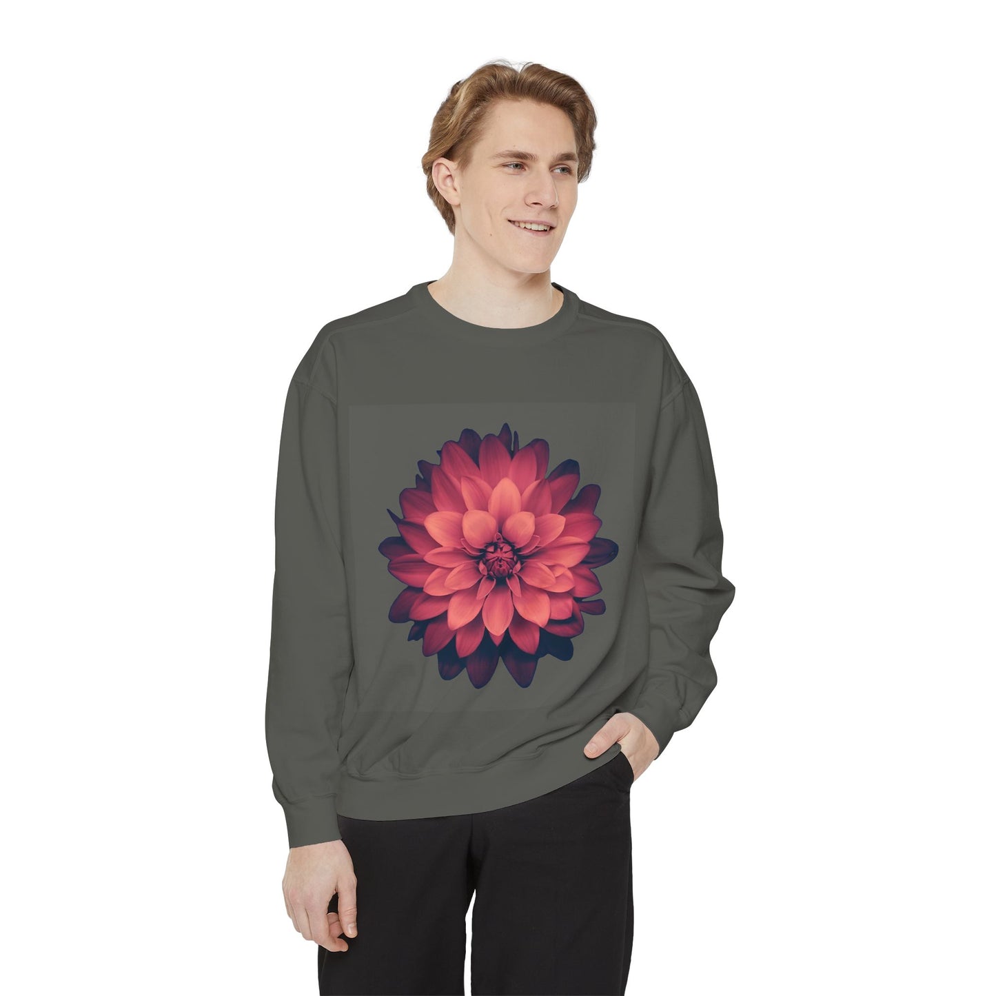 Floral Unisex Sweatshirt - Cozy Garment-Dyed Style for Nature Lovers
