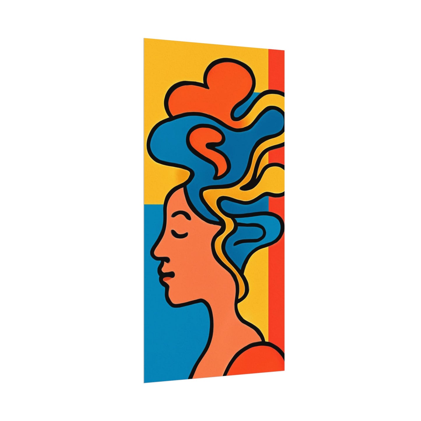 Poster Print - Colorful Abstract Woman with Textured Watercolor Art - GenZ & Millennials