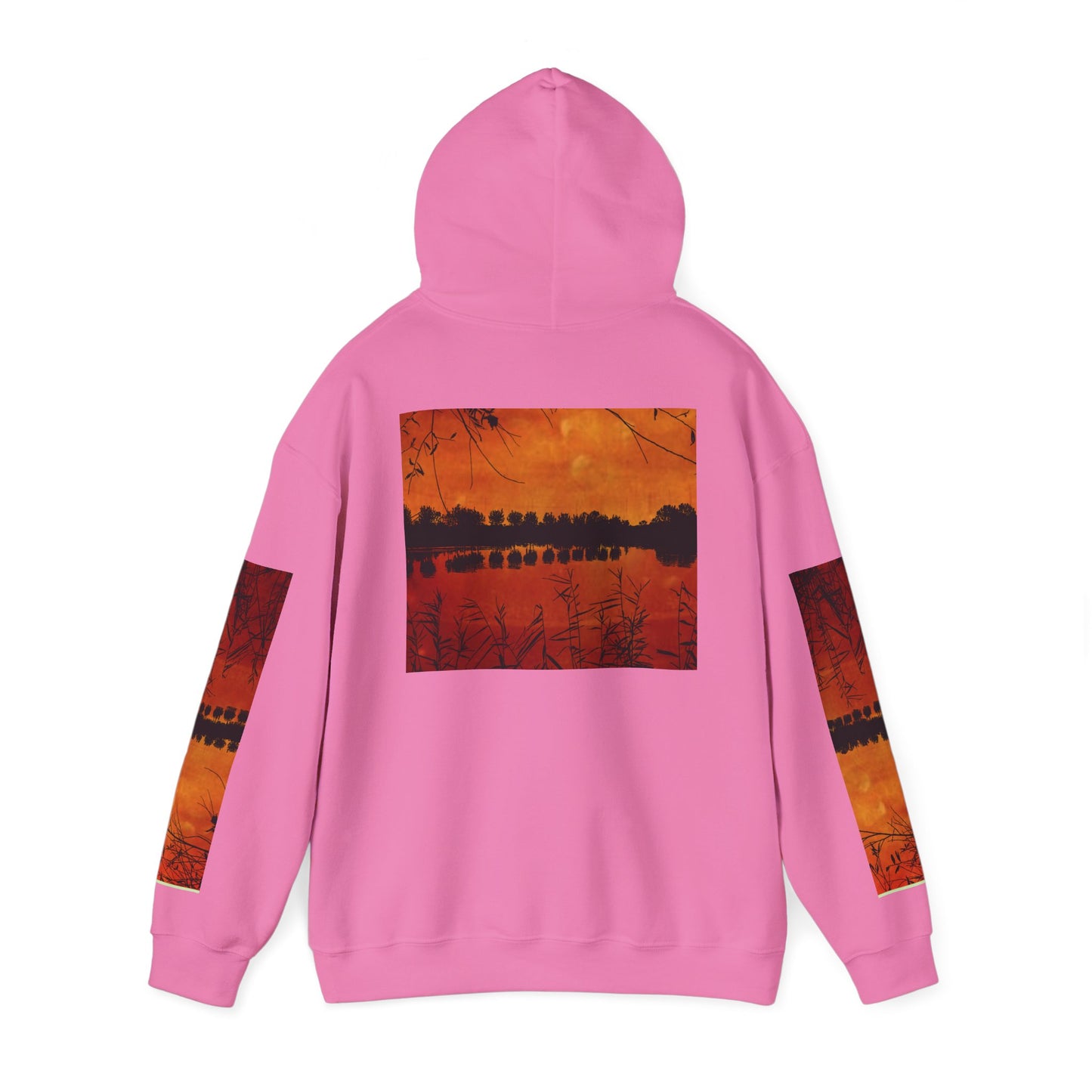 Sunset Reflection Hoodie - Cozy Unisex Heavy Blend™ Sweatshirt with Vibrant Nature Design