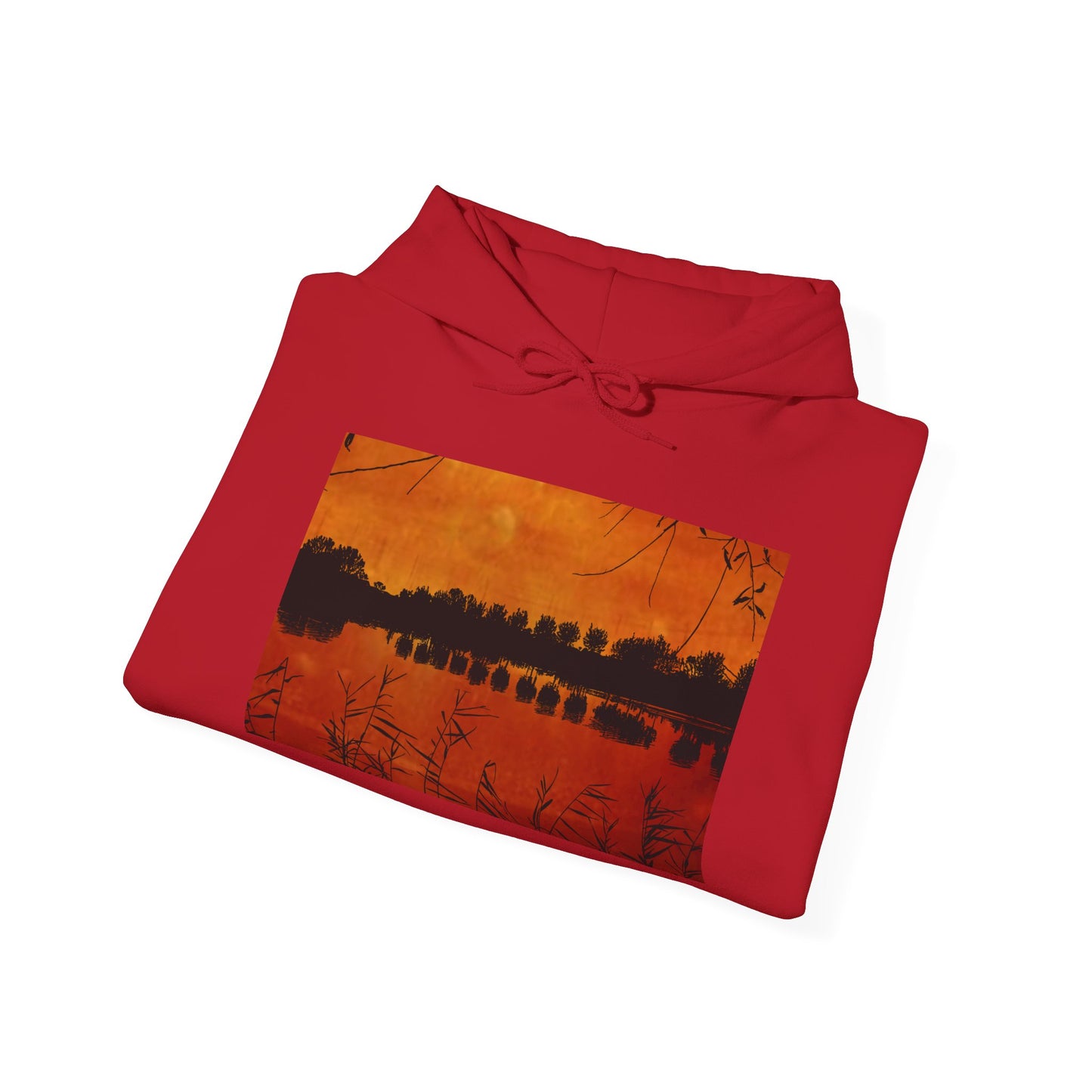Sunset Reflection Hoodie - Cozy Unisex Heavy Blend™ Sweatshirt with Vibrant Nature Design