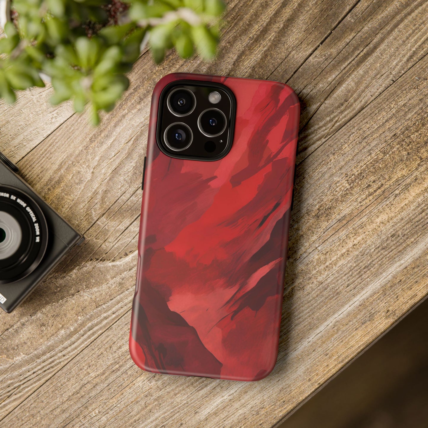 Bold Red Abstract Phone Case - Stylish Protection for Your Phone