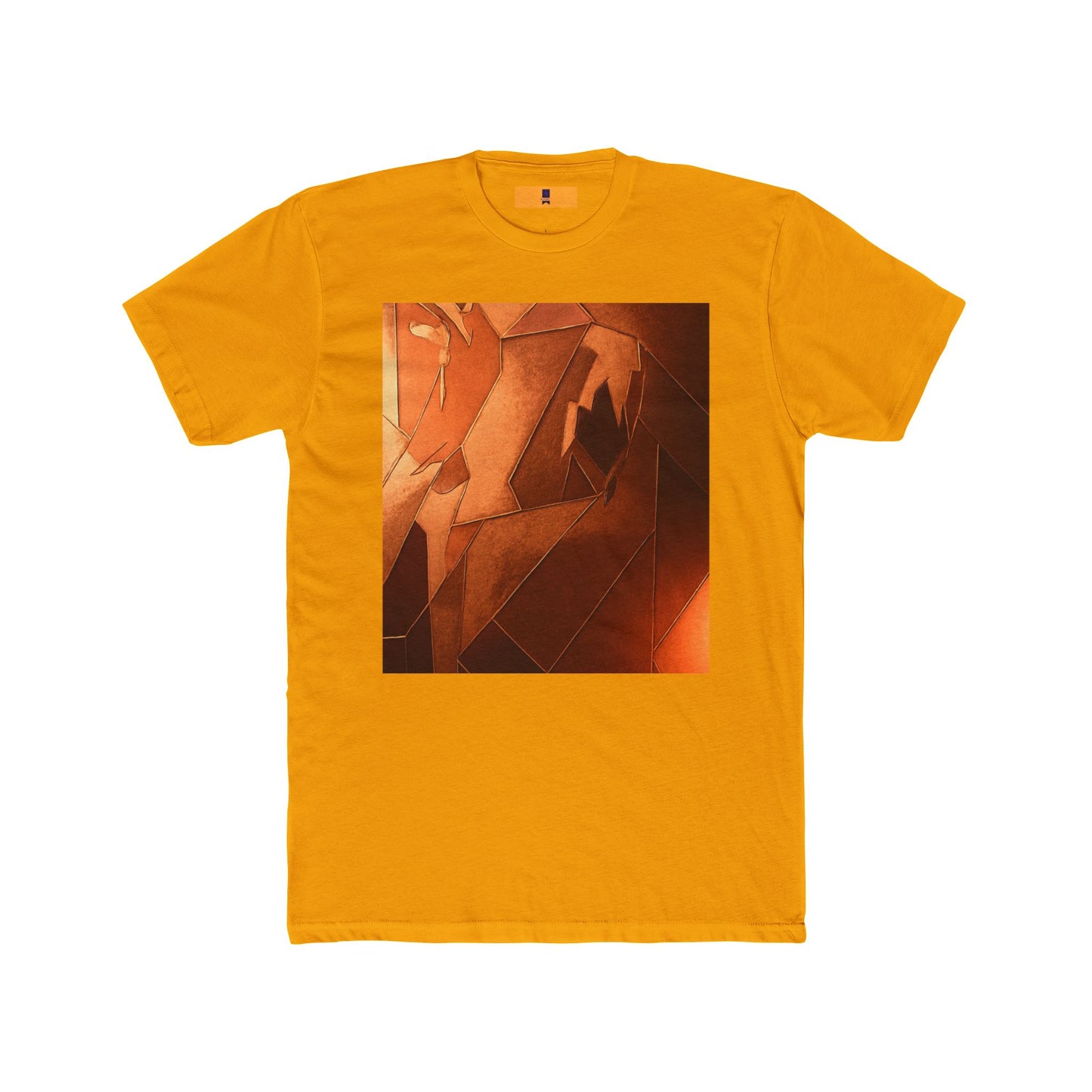 Artistic Unisex Cotton Crew Tee - Abstract Orange Design
