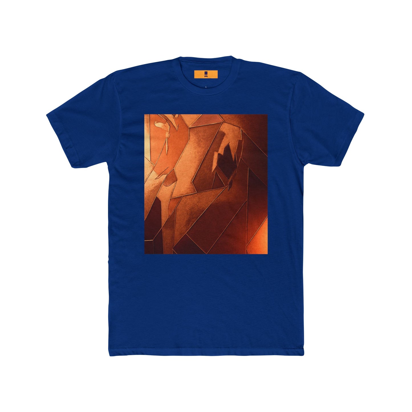 Artistic Unisex Cotton Crew Tee - Abstract Orange Design