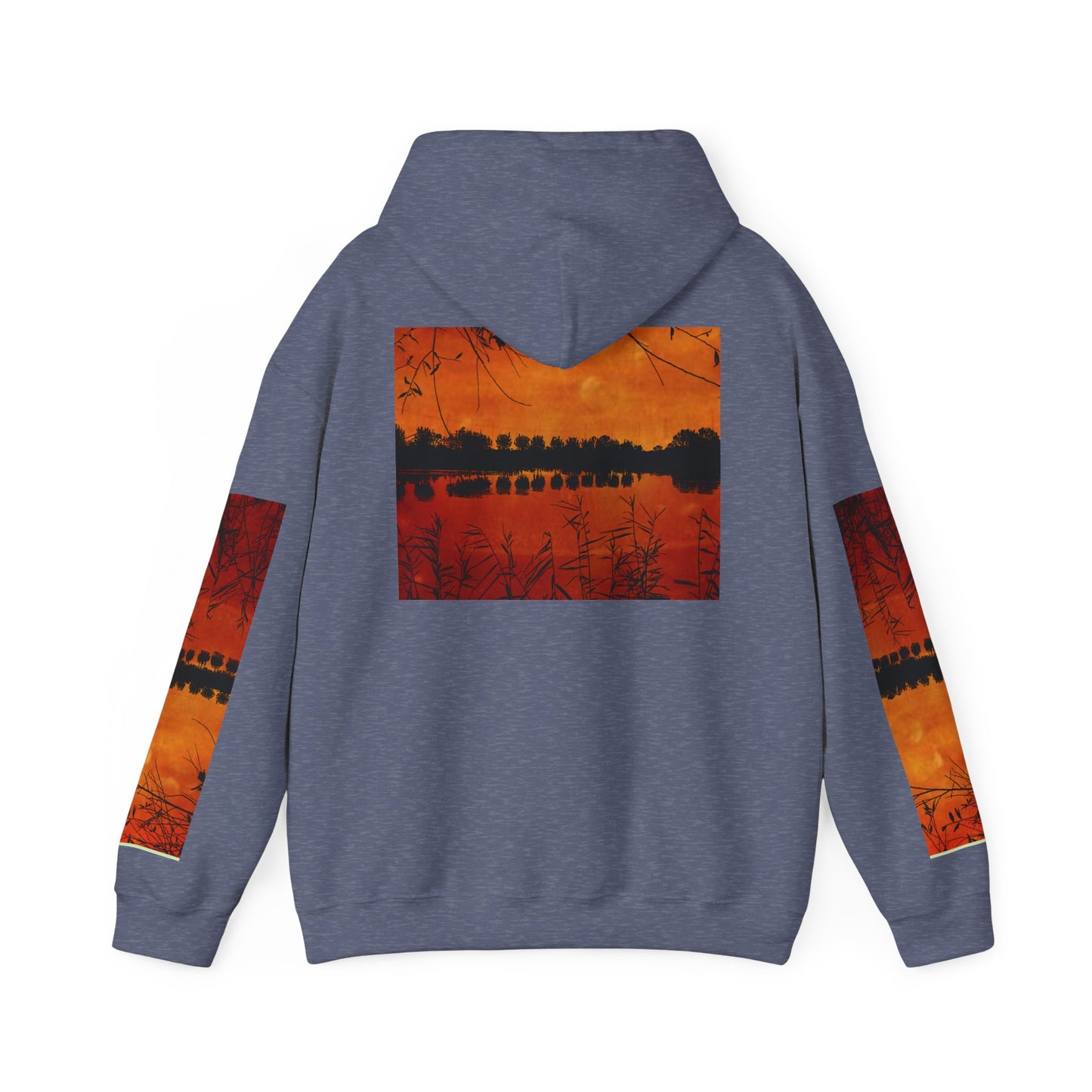 Sunset Reflection Hoodie - Cozy Unisex Heavy Blend™ Sweatshirt with Vibrant Nature Design
