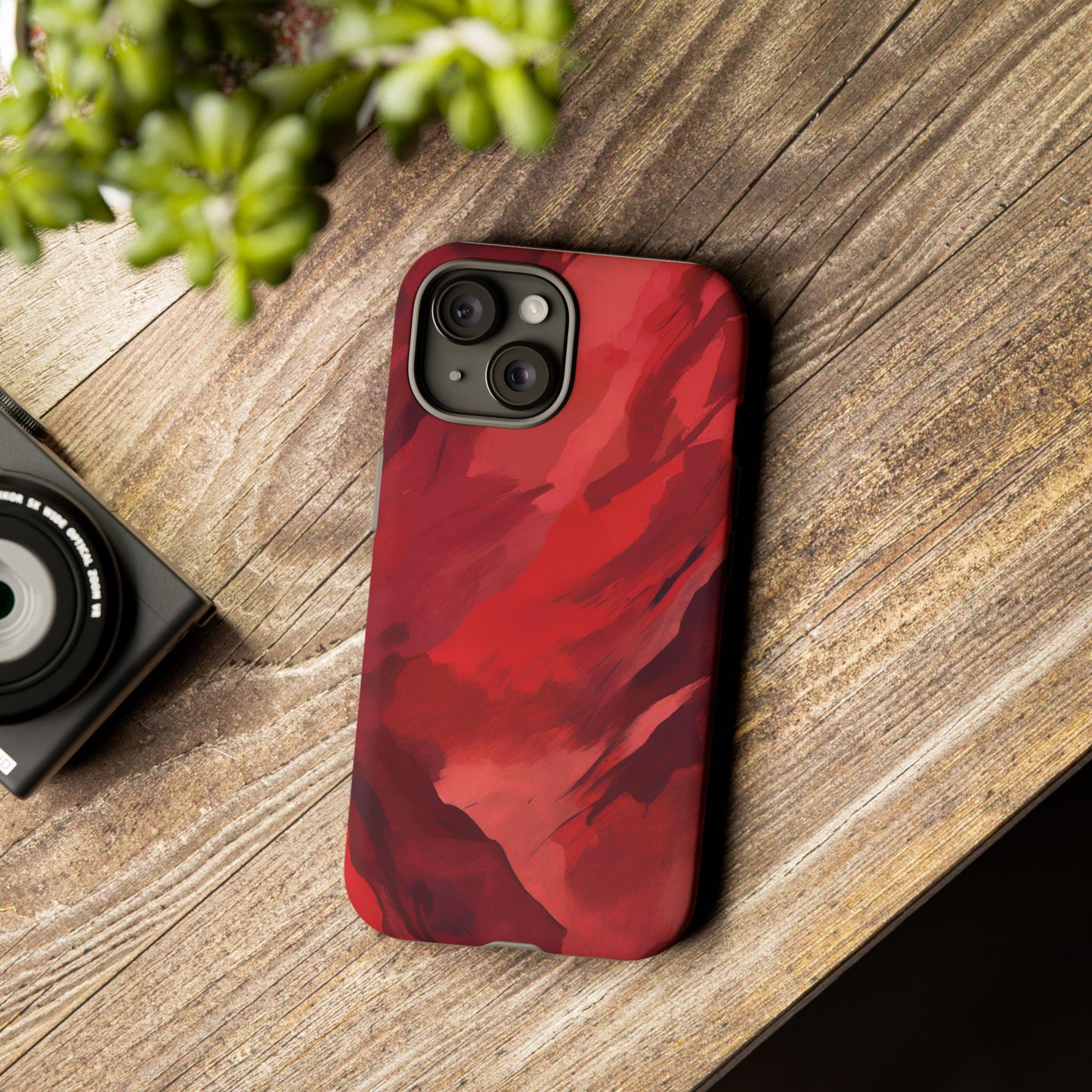 Bold Red Abstract Phone Case - Stylish Protection for Your Phone