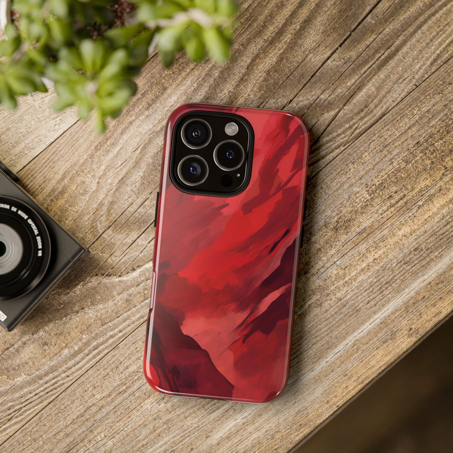 Bold Red Abstract Phone Case - Stylish Protection for Your Phone