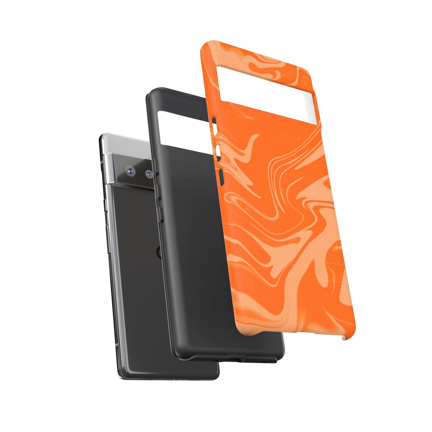 Stylish Orange Marble Phone Case - Tough Cases for Trendy Protection