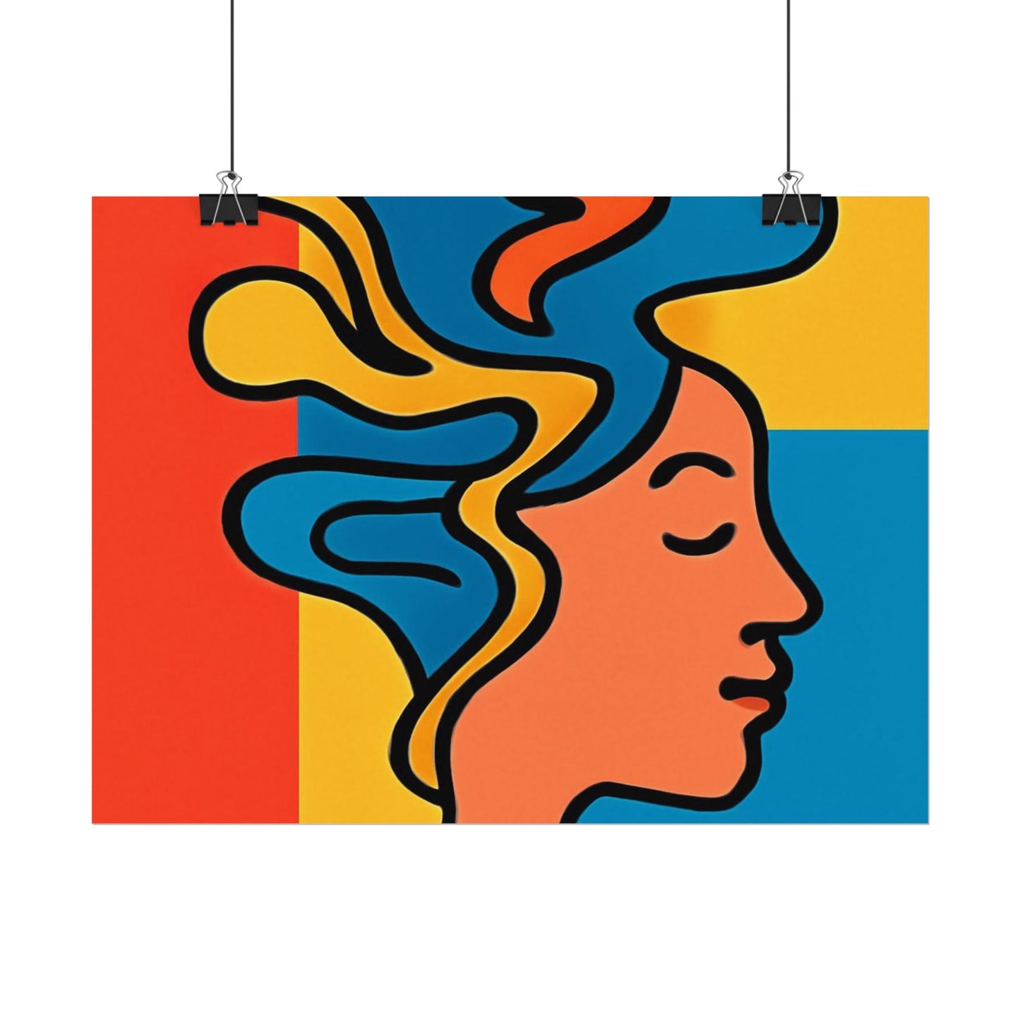 Poster Print - Colorful Abstract Woman with Textured Watercolor Art - GenZ & Millennials
