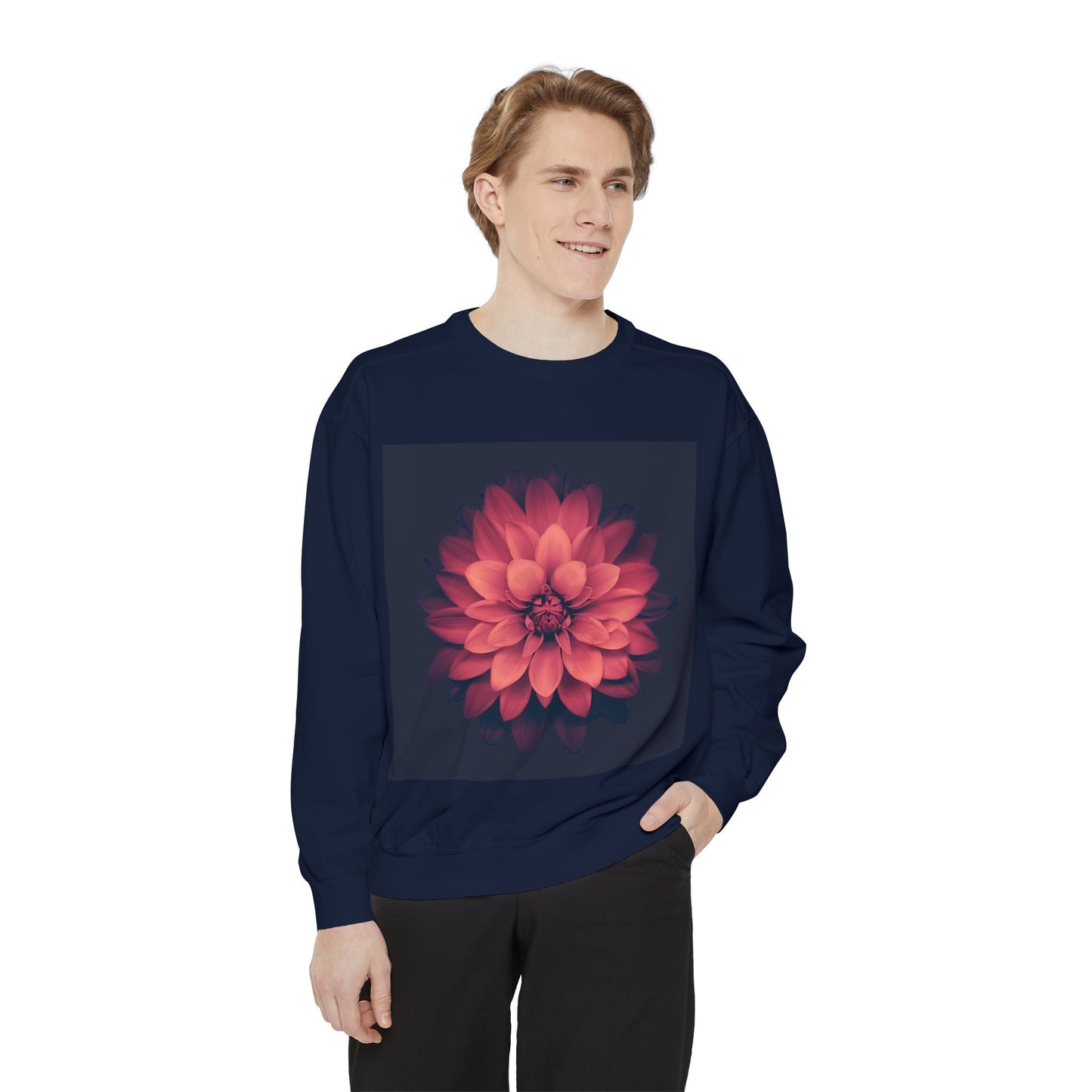 Floral Unisex Sweatshirt - Cozy Garment-Dyed Style for Nature Lovers