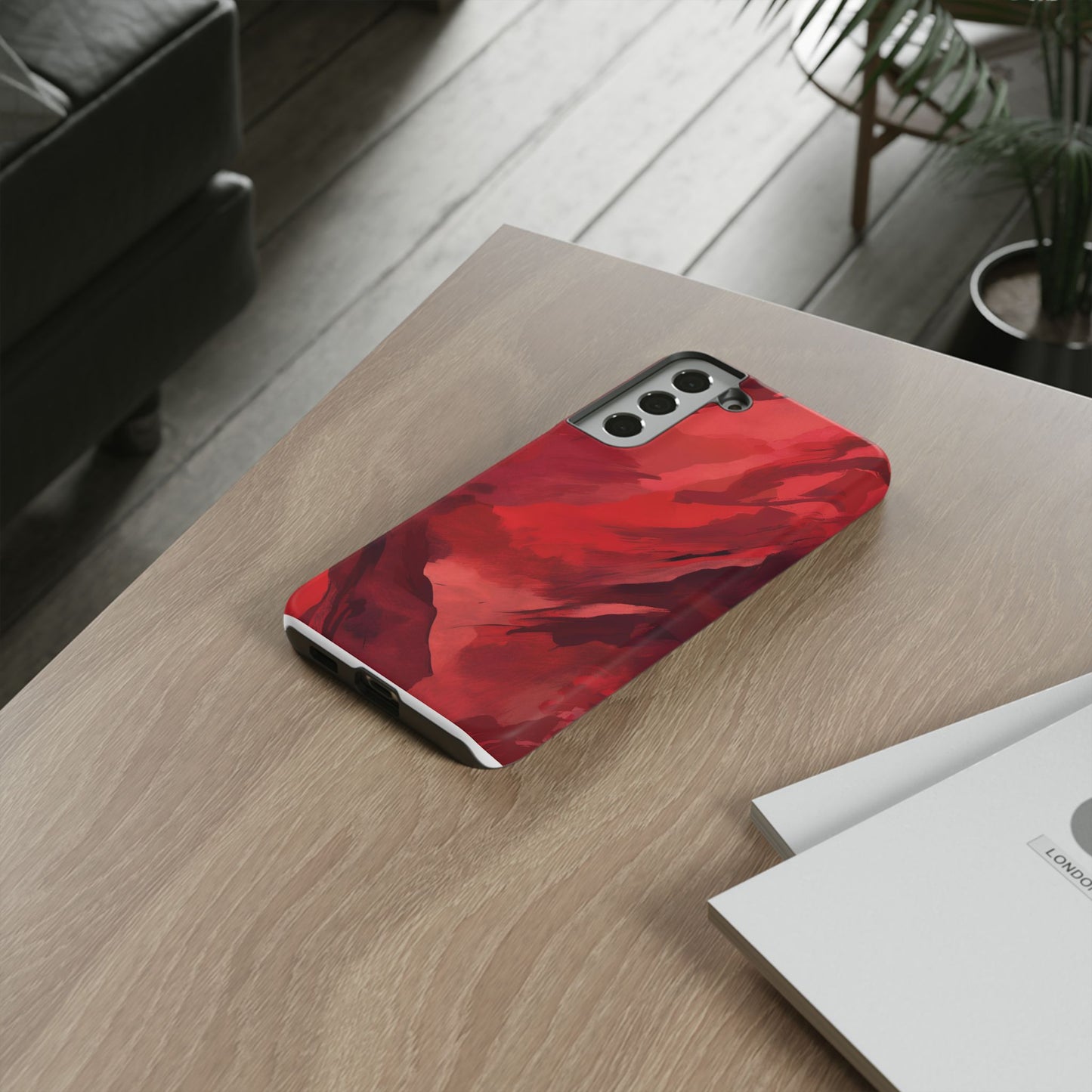 Bold Red Abstract Phone Case - Stylish Protection for Your Phone